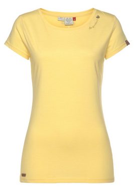 Ragwear T-Shirt MINT O mit Logoschriftzug und Zierknopf-Applikation in natürlicher Holzoptik