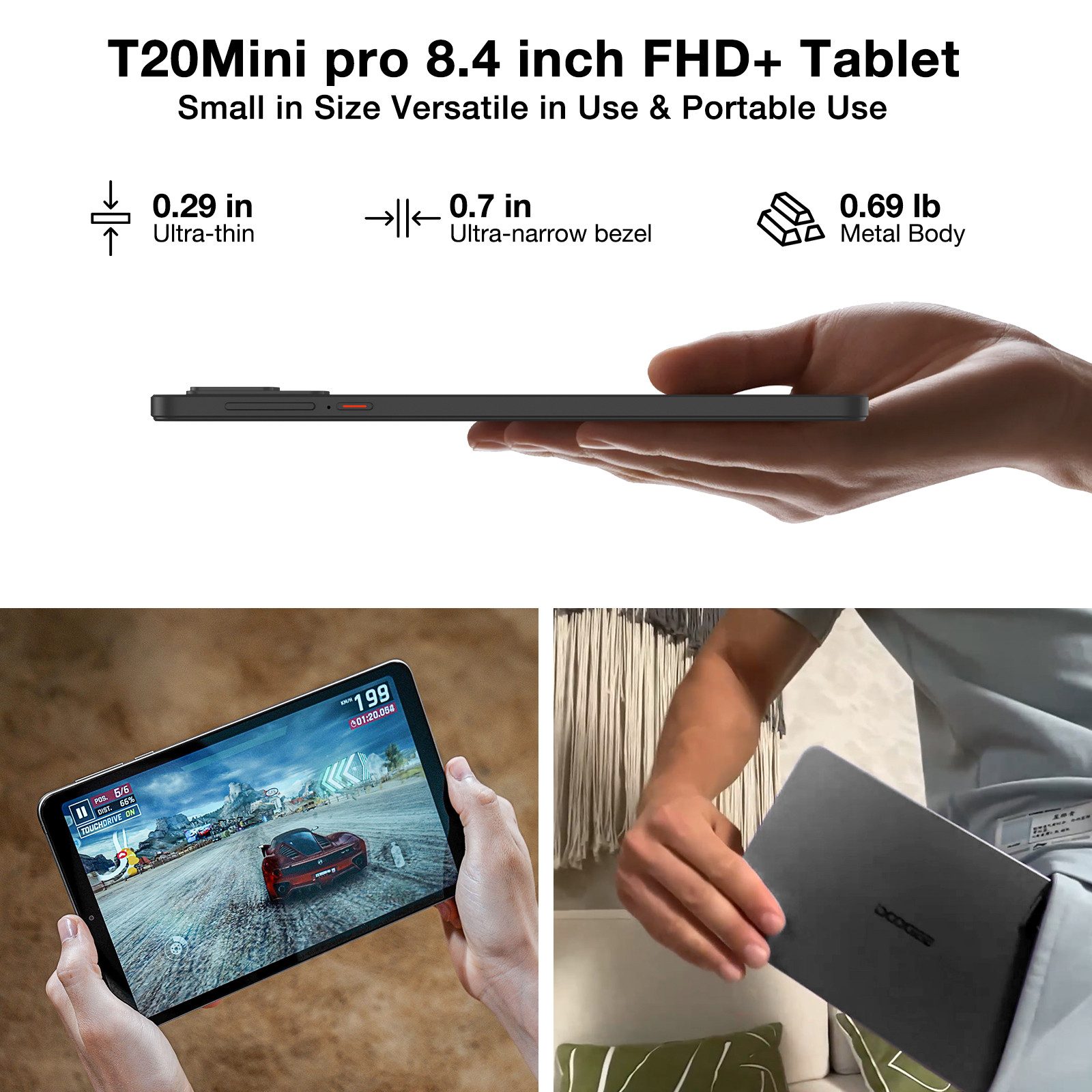 DOOGEE T20 Mini Kinder Tablet 8,4" FHD+ Android, Widevine L1, 5060 mAh Akku Tablet (8,4", 256 GB, 4G, 20 (8+12) GB RAM, 256GB Speicher, Octa-Core, 5060mAh Akku, Face Unlock)