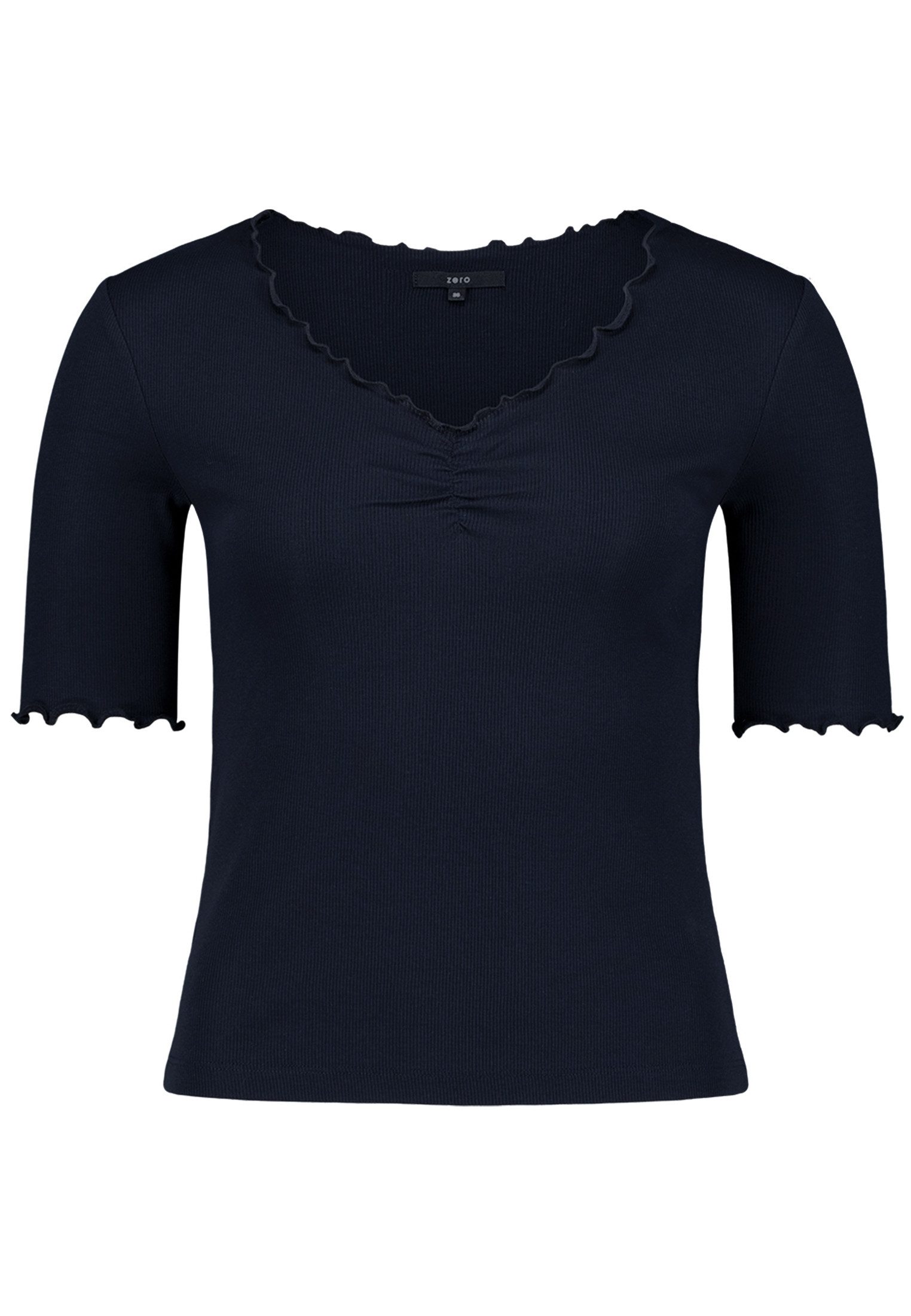 Zero Kurzarmshirt Damen mit Raffung (1-tlg) Raffung günstig online kaufen