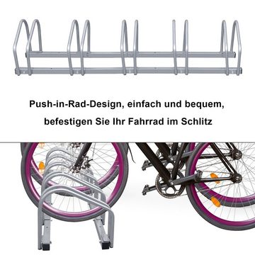 Clanmacy Fahrradständer Fahrradständer mit 5 Fahrräder 130cm Bodenständer Aufstellständer (1-St)