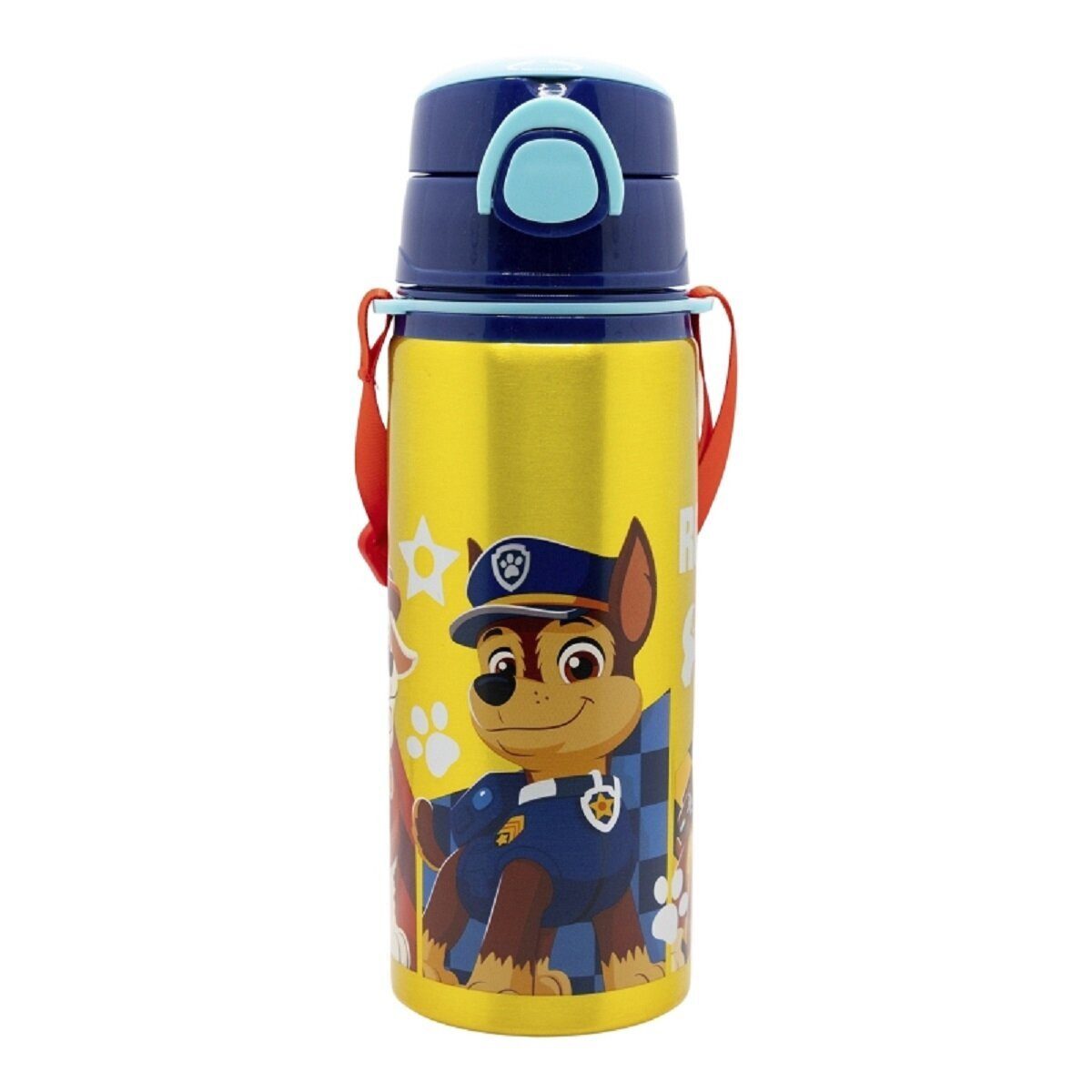 PAW PATROL Trinkflasche Paw Patrol Aluminium Trinkflasche 730ml mit Strohhalm & Tragegurt