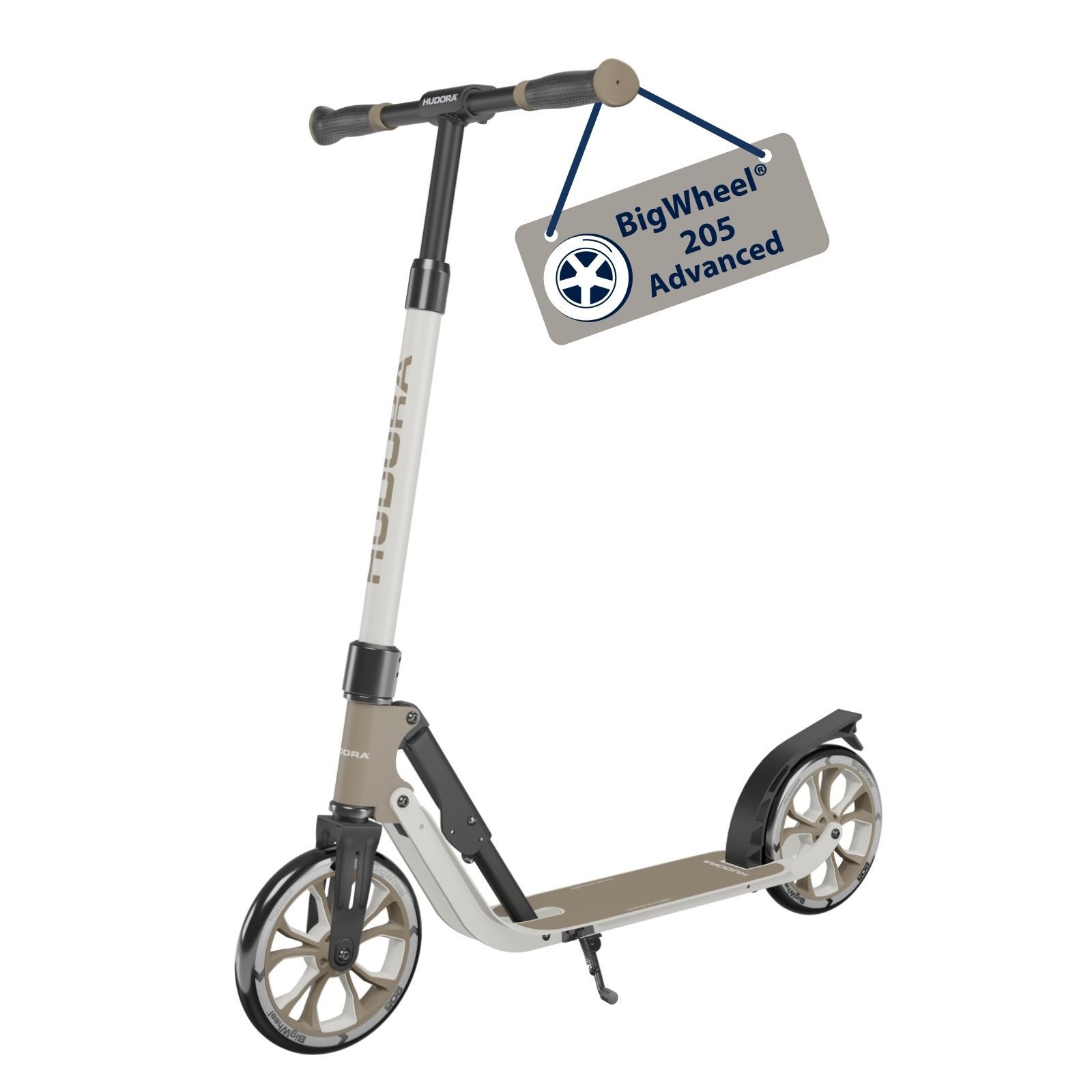 Hudora Cityroller BigWheel® 205 Advanced, Tretroller, (max. 100kg), einklappbarer, höhenverstellbarer Kick-Scooter