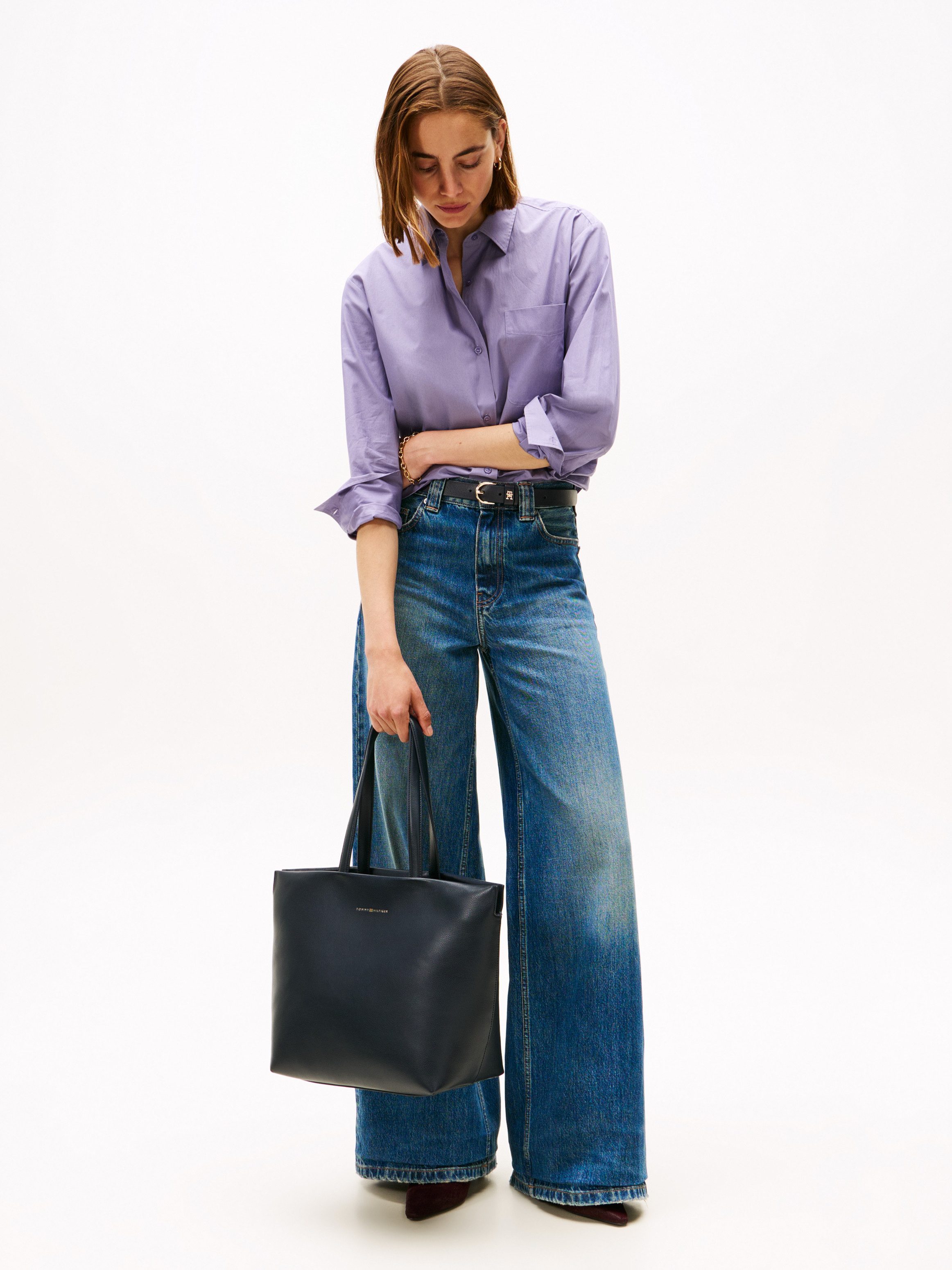 Tommy Hilfiger Tragetasche TH LOGOTAPE TOTE, Damen Shopper, Umhängetasche m günstig online kaufen