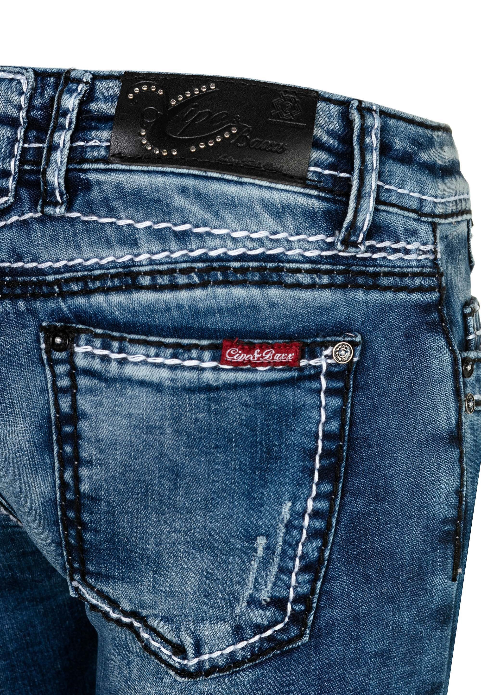 Shorts trendigen Baxx Cipo & mit Ripped-Details