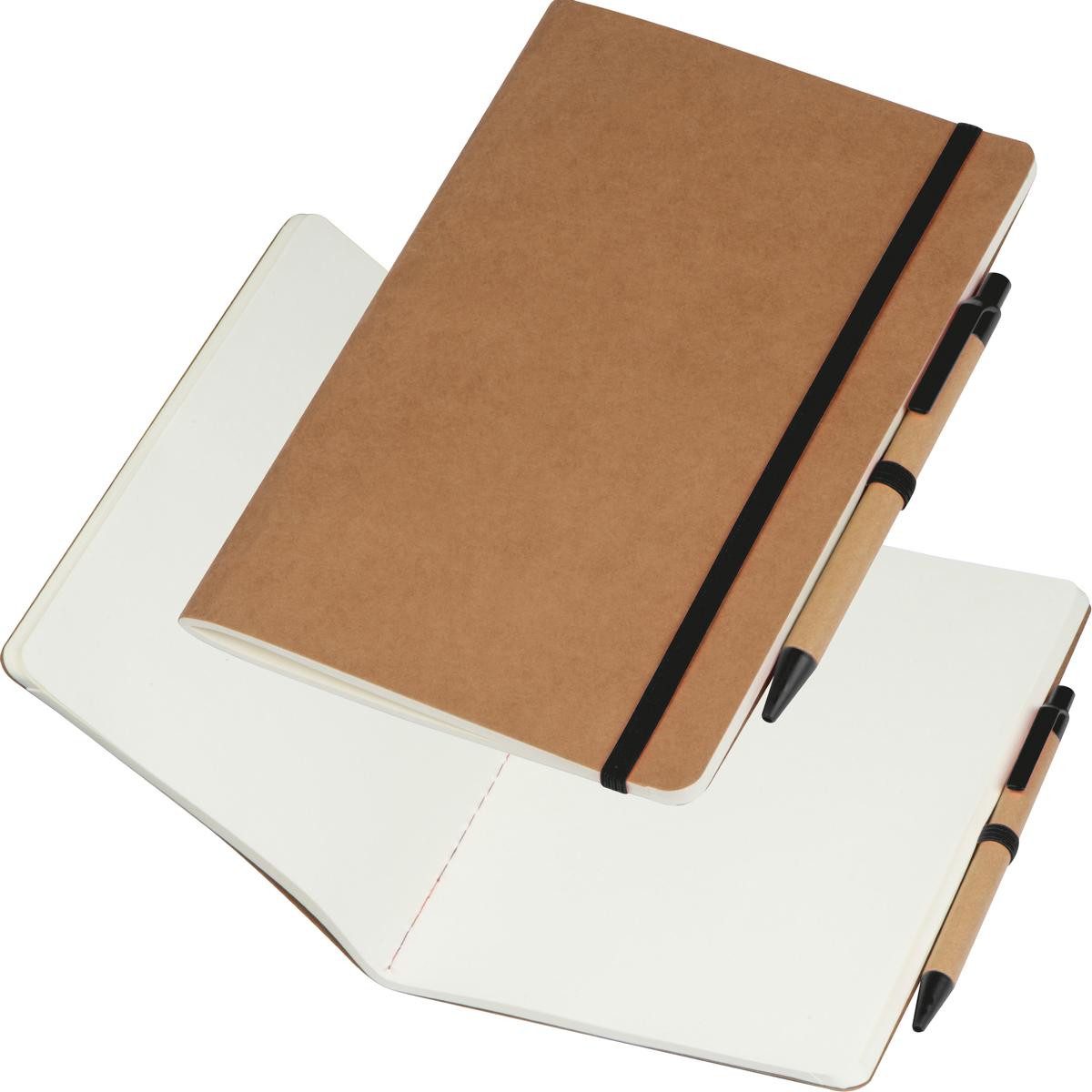 Macma Notizbuch Recyceltes Notizheft / DIN A5 / 120 blanco Seiten / Farbe: braun-schwa