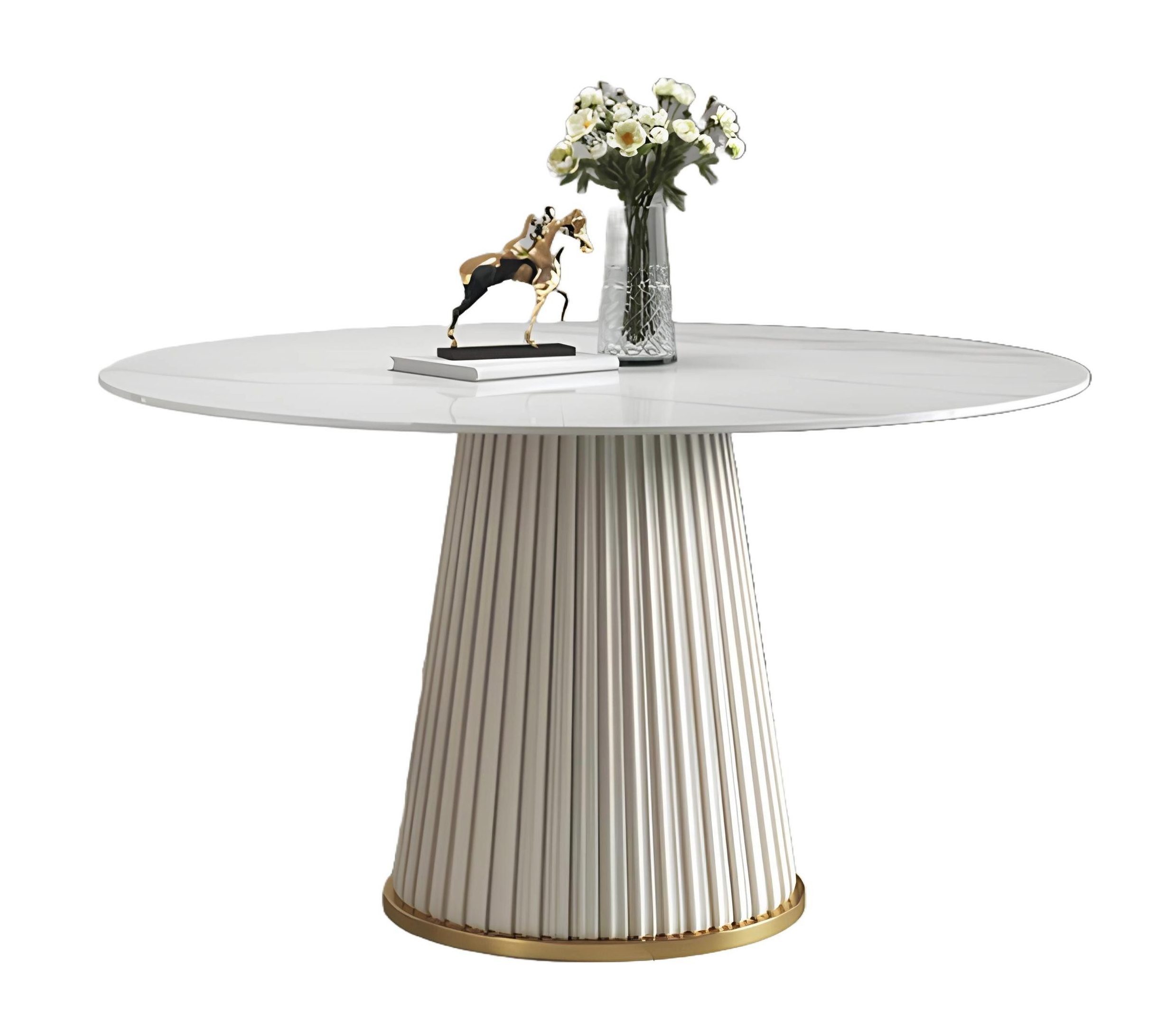 Xlmoebel Esstisch Runder Esstisch aus Edelstahl im eleganten Design (Esstisch), Hergestellt in Europa