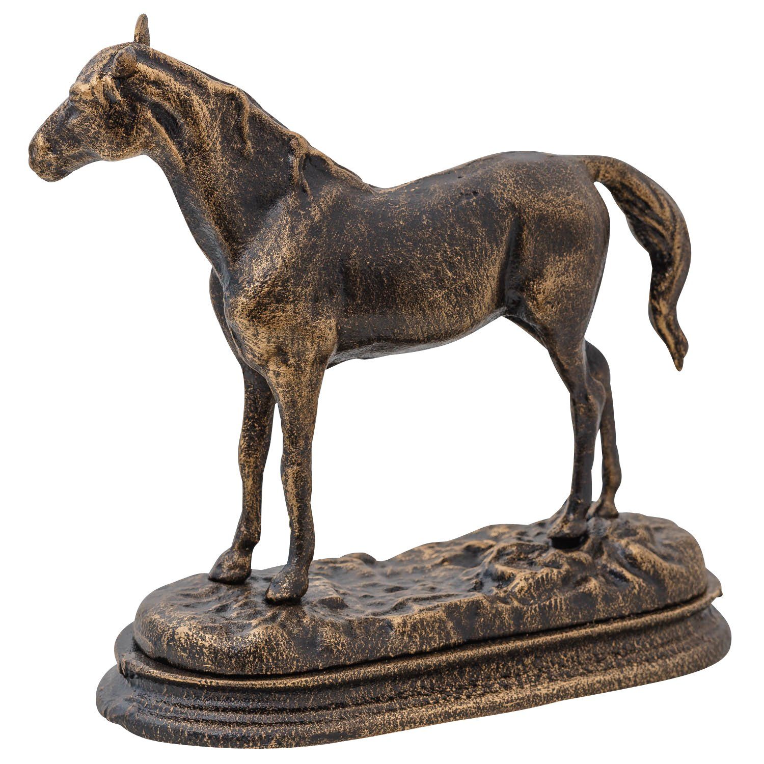 21cm Dekofigur Pferd Skulptur Aubaho Eisen Tier Figur Antik-Stil Dekoration