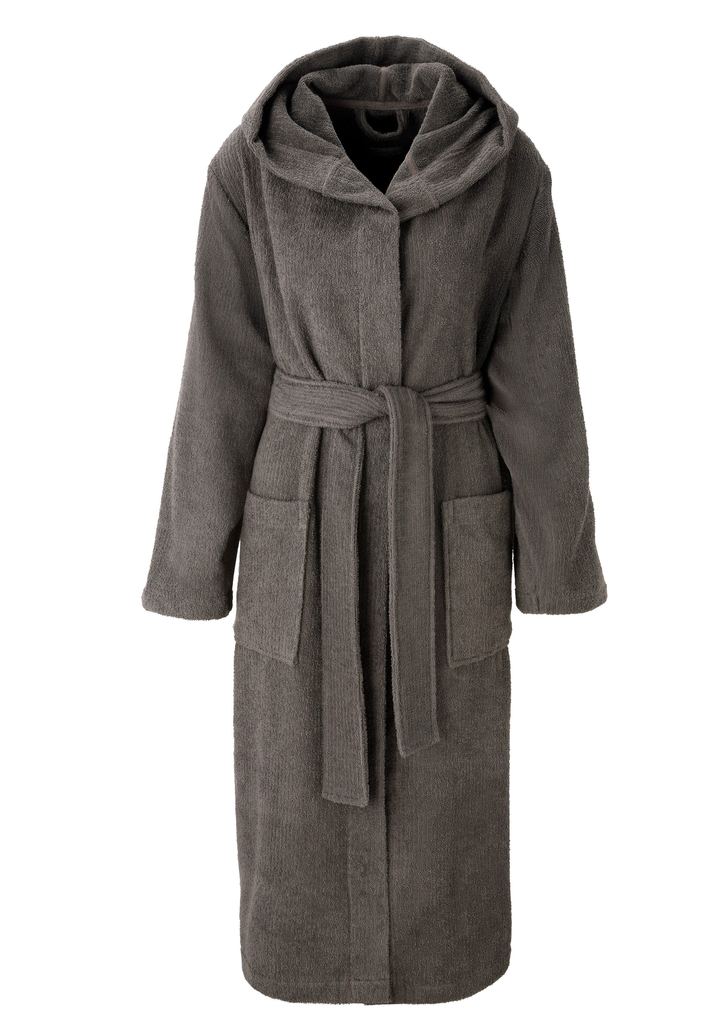 OTTO home Unisex-Bademantel Riva, für Damen & Herren, Standard & Premium Qualität, Langform, Walkfrottee, Kapuze, Gürtel, 100 % Baumwolle, Reise, Hotel, Sauna, XS-3XL