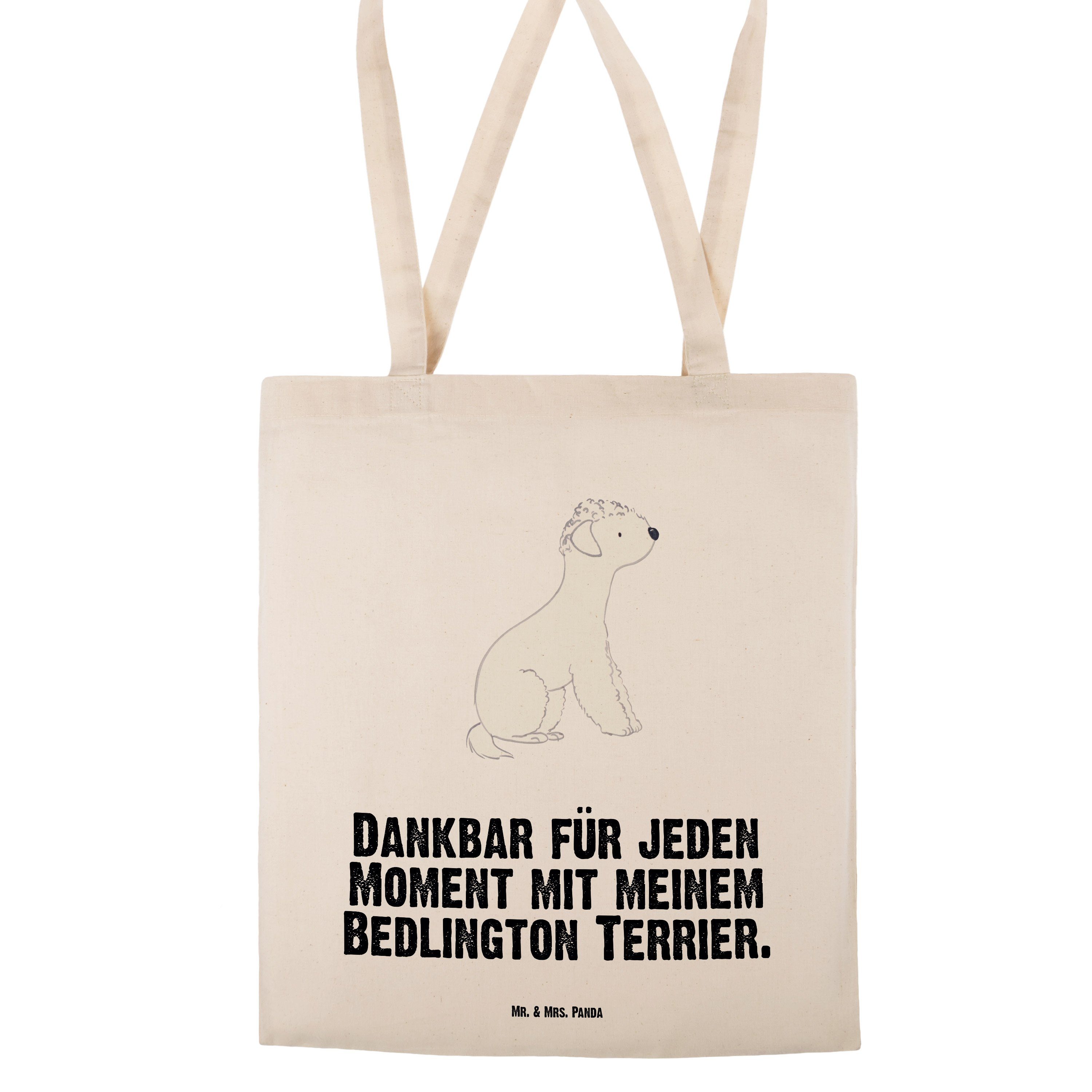 Terrier Mrs. - Geschenk, & Moment Transparent Tragetasche Welpe, Tierfreund - Mr. Panda Bedlington (1-tlg)