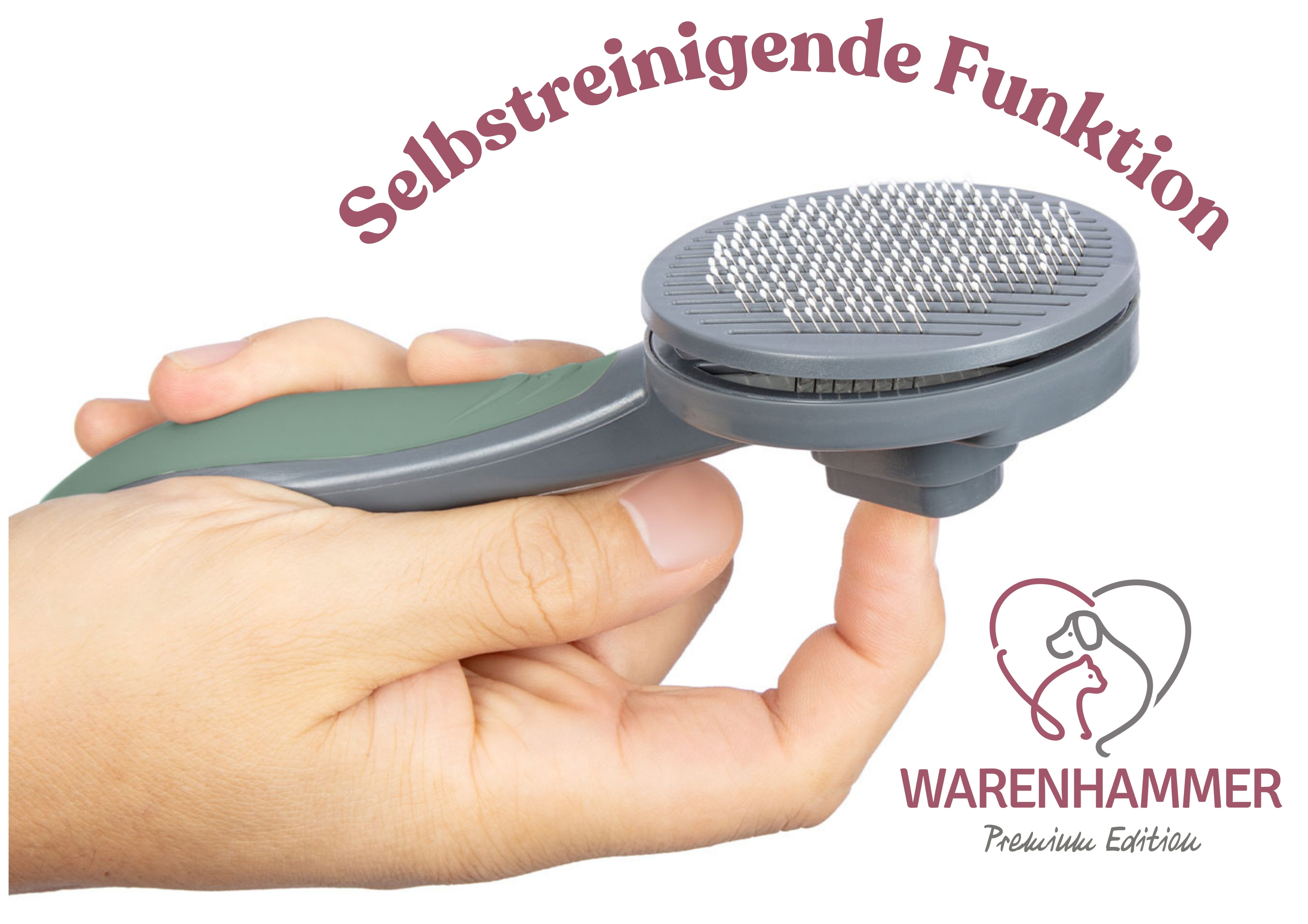Fellbürste Haustierbürste Hundebürste Katzenbürste sehr robust selbstreinigend