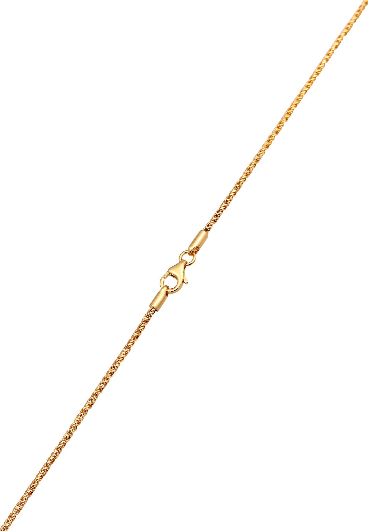 Kuzzoi Kette mit Anhänger Herren Kreuz Flach Kordelkette 925 Silber, Kreuz