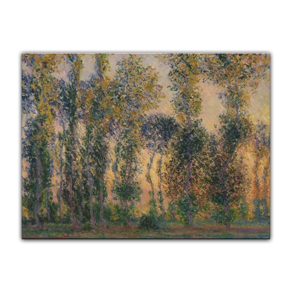 Bilderdepot24 Leinwandbild Alte Meister - Claude Monet - Pappeln bei Giverny, Sonnenaufgang, Landschaften