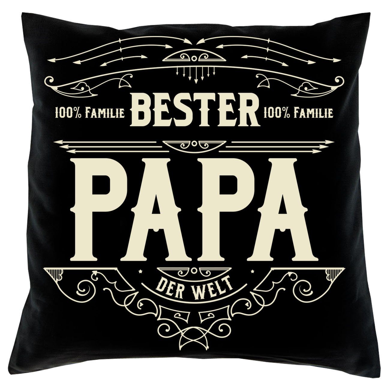 Kissen schwarz Soreso® Geschenke Papa für Urkunde Dekokissen Papa, den Geschenkidee & für Bester Weltbesten Väter