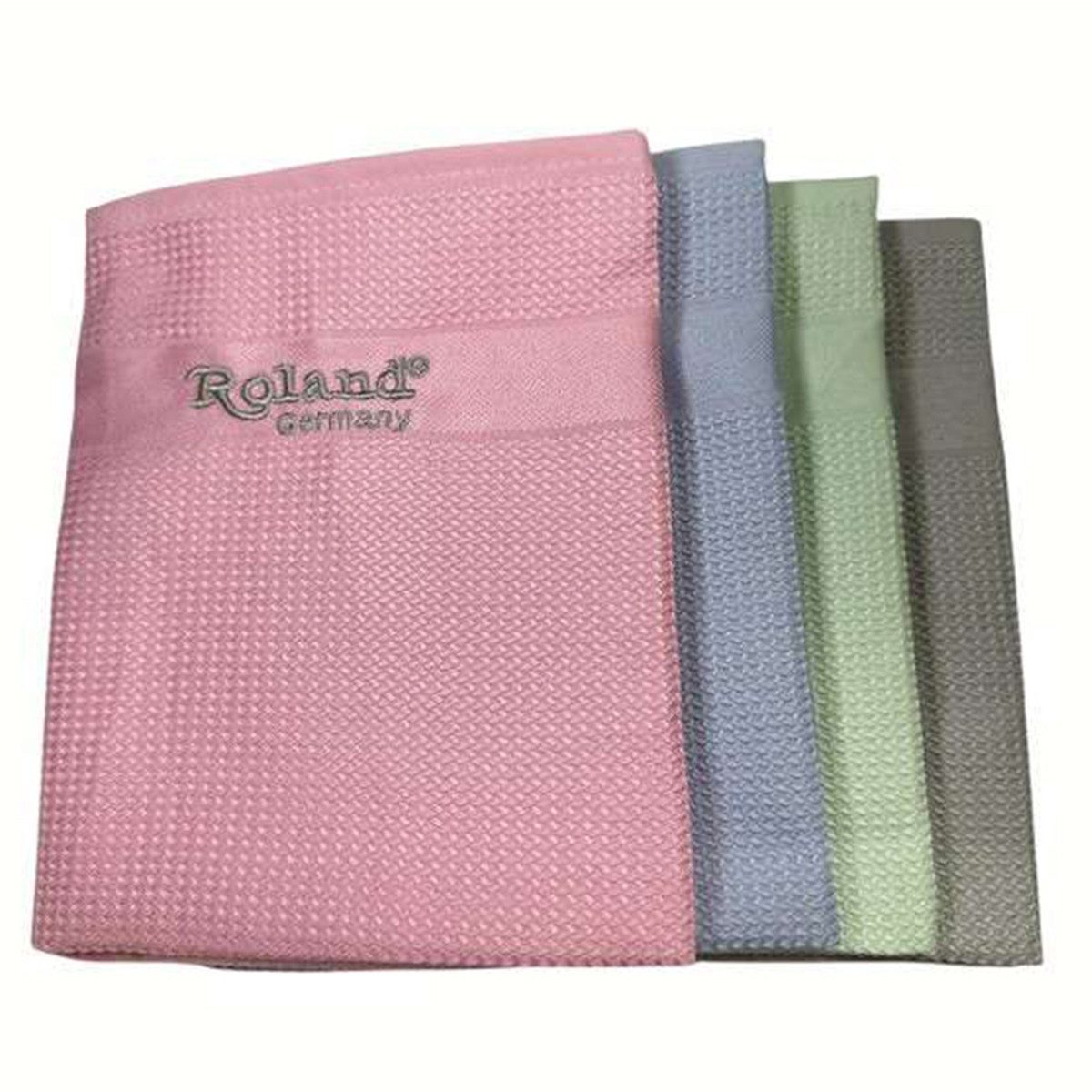 Roland Germany 4er Set Mikrofasertuch Geschirrtücher Reinigungstücher 42x68 cm Mikrofasertuch (Microfaser, streifenfreies Reinigen auf allen Oberflächen)