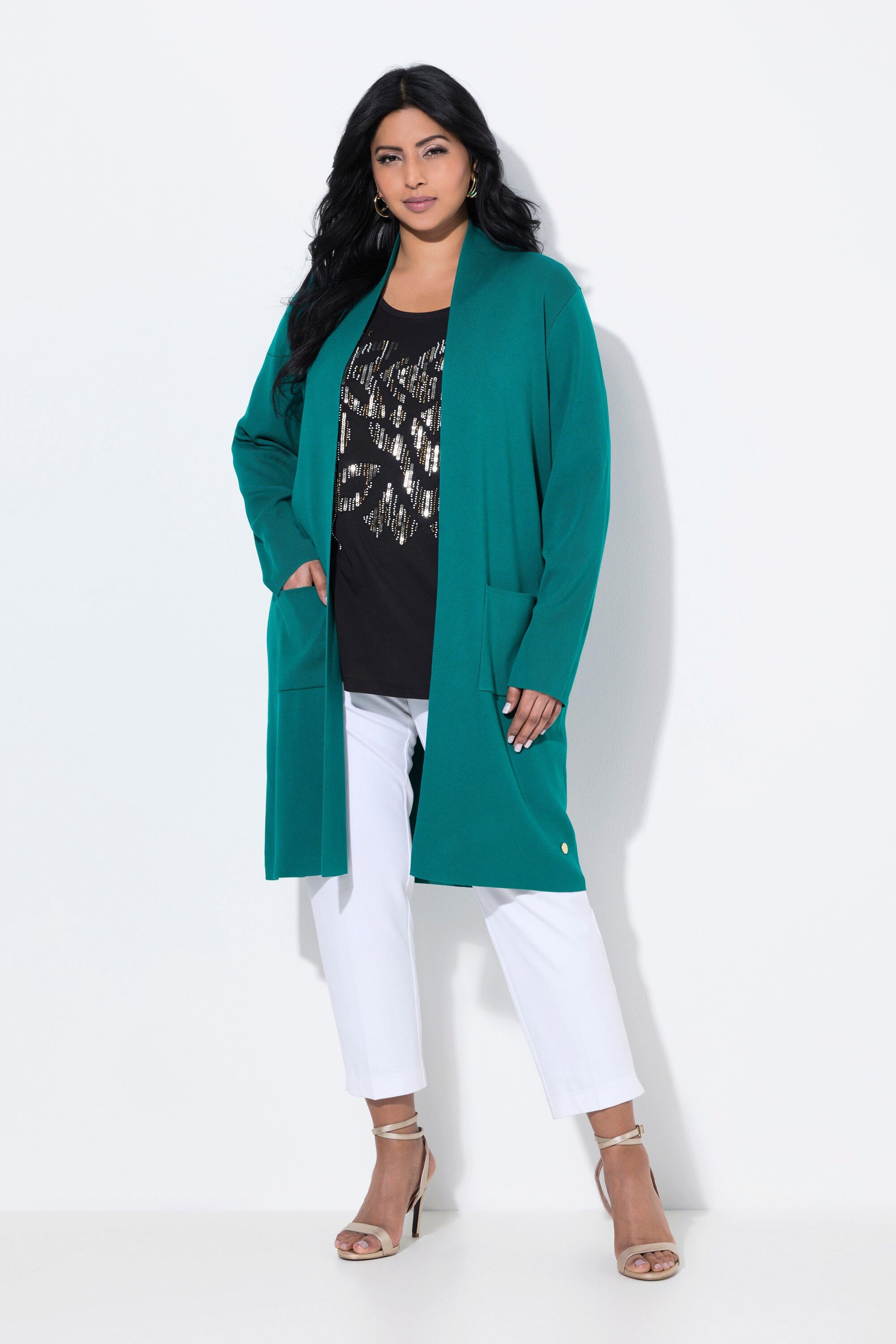 Ulla Popken Langjacke Strickjacke lange offene günstig online kaufen