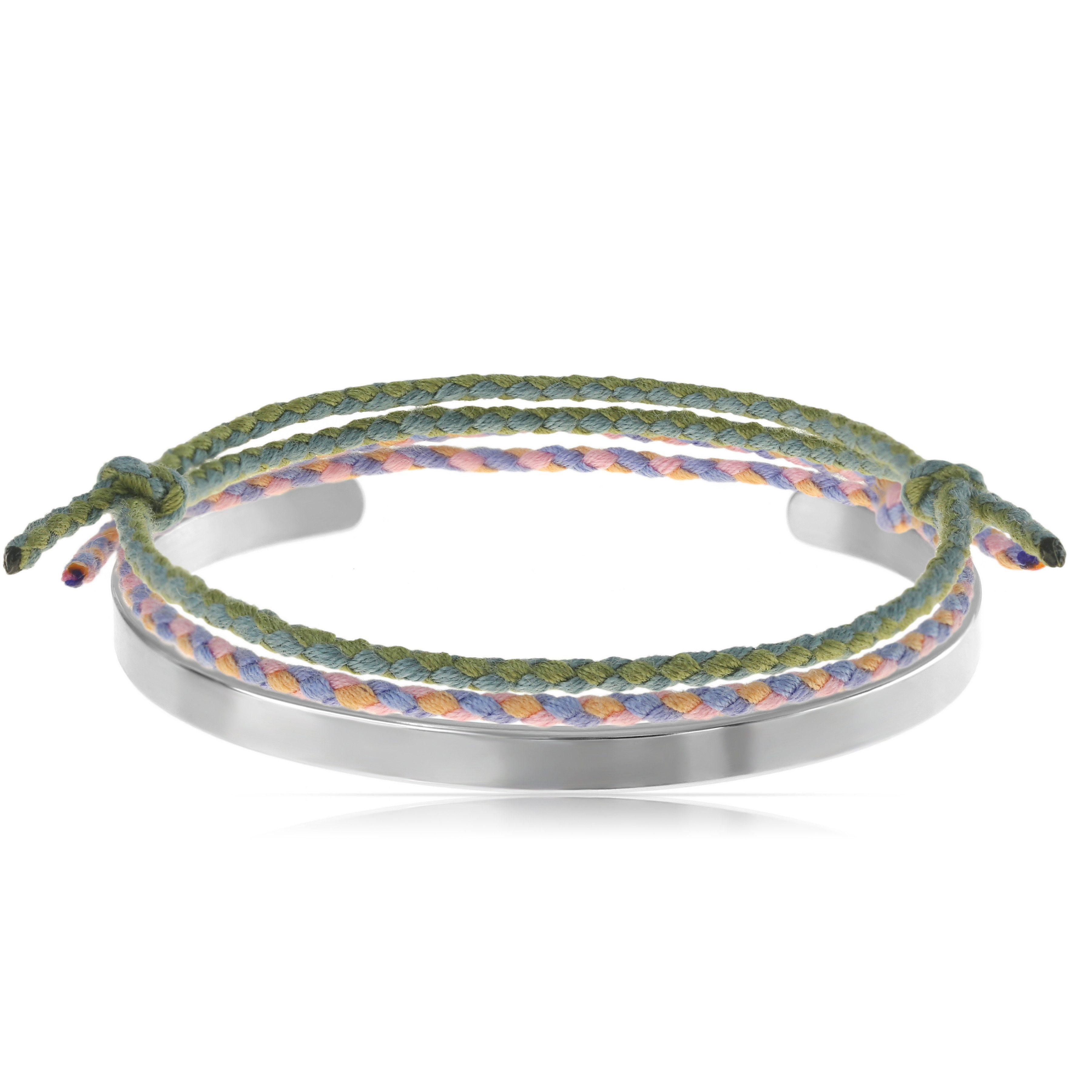 Made by Nami Armband Set Armband Herren Damen bunt mit verschiedenen Armbändern, aus Stoff und Edelstahl - Schlichtes Design - Wasserfest