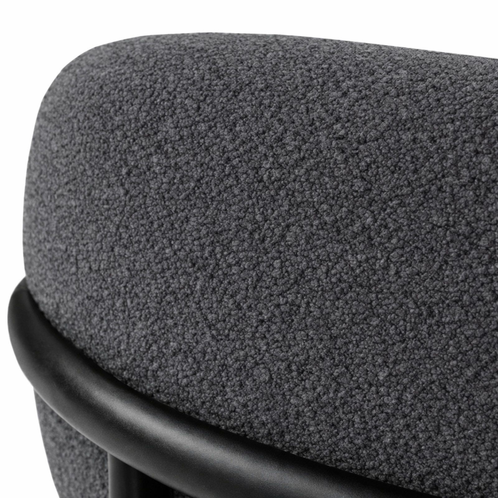HAGO Esszimmerstuhl 2er Set Küchenstühle Esszimmerstühle Teddy Stoff Rückenlehne rund – Bild 4 von 5