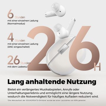 Soundpeats mit 6-Mic und AptX-Voice In-Ear-Kopfhörer (Hybrid Noise Cancelling passt sich an Umgebungsgeräusche an und bietet klare Audioqualität, ideal für unterwegs oder in lauten Umgebungen., für kristallklaren Klang und dynamische Lautsprecher)