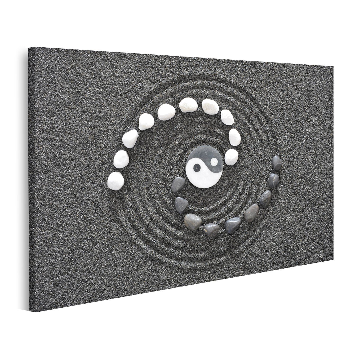 islandburner Leinwandbild Bild auf Leinwand Zen Steine Yin Und Yang Wandbild Leinwandbild Wand