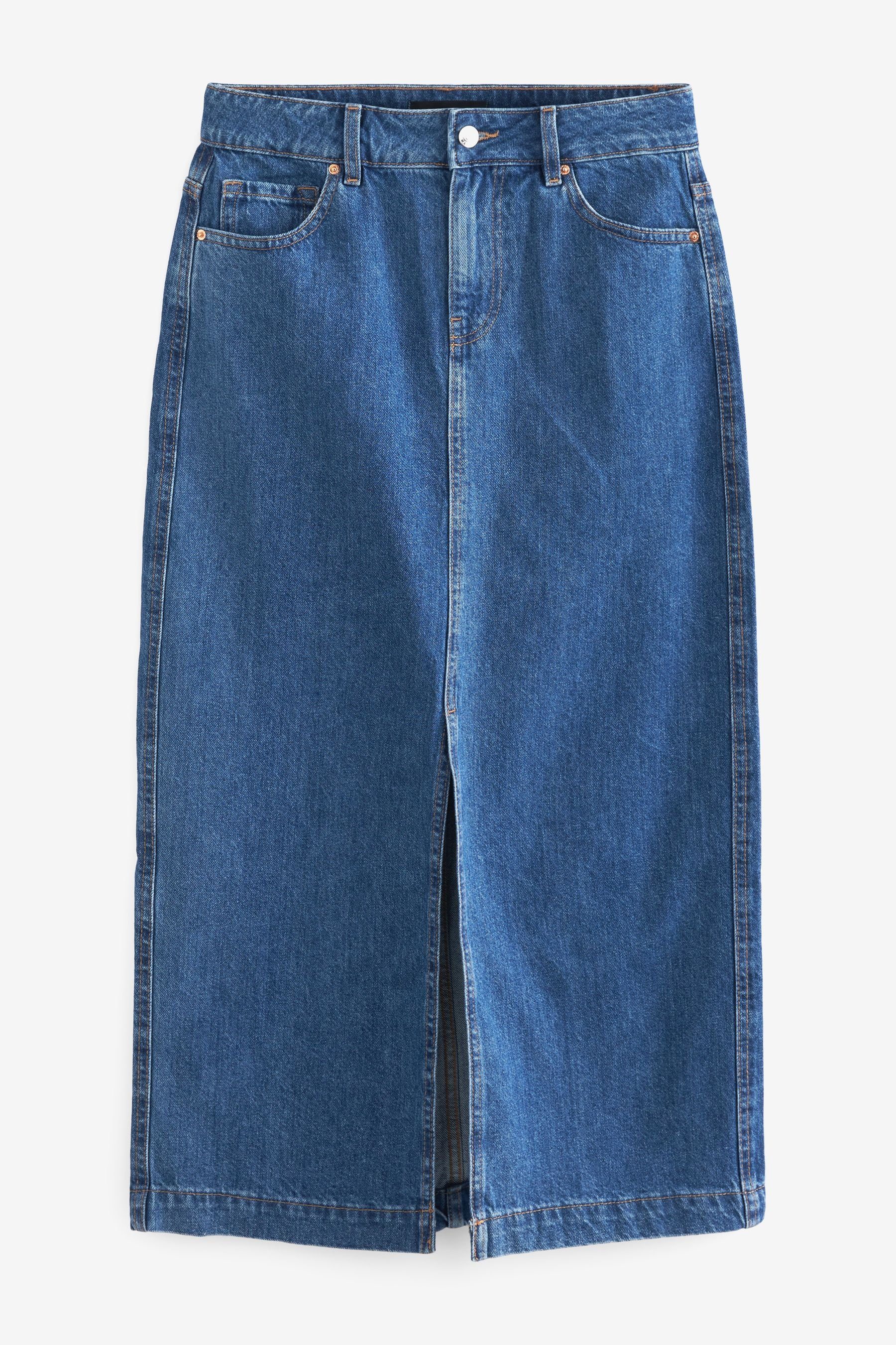 Next Jeansrock Jeans-Midirock (1-tlg) Mid Blue
