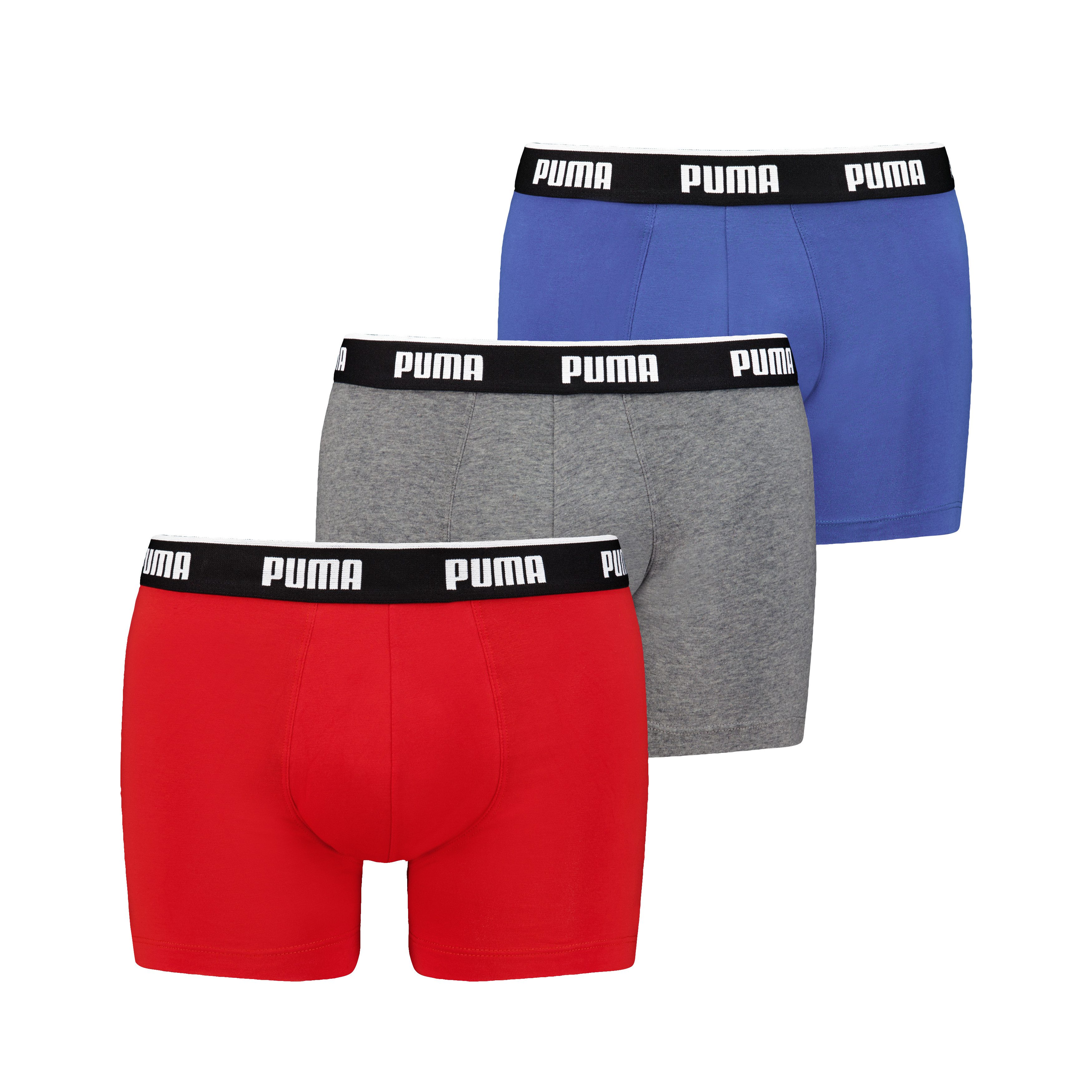 PUMA Boxershorts PUMA MEN EVERYDAY BASIC BOXERS (3er Pack) Komfortabler elastischer Logobund