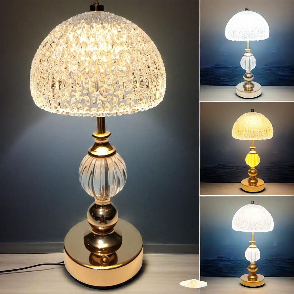 ibettertec LED Nachttischlampe Moderne LED Tischlampe–Nachtlicht Nachttischlampe, stilvolle Tischleuchte mit einstellbarer Helligkeit & Warmweiß für Schreibtisch, Schlafzimmer, Wohnzimmer stufenlos dimmbar, augenschonend & energiesparend, 2000-mAh-Batterie, dreifarbige Lichtänderung, stufenlose Dimmung
