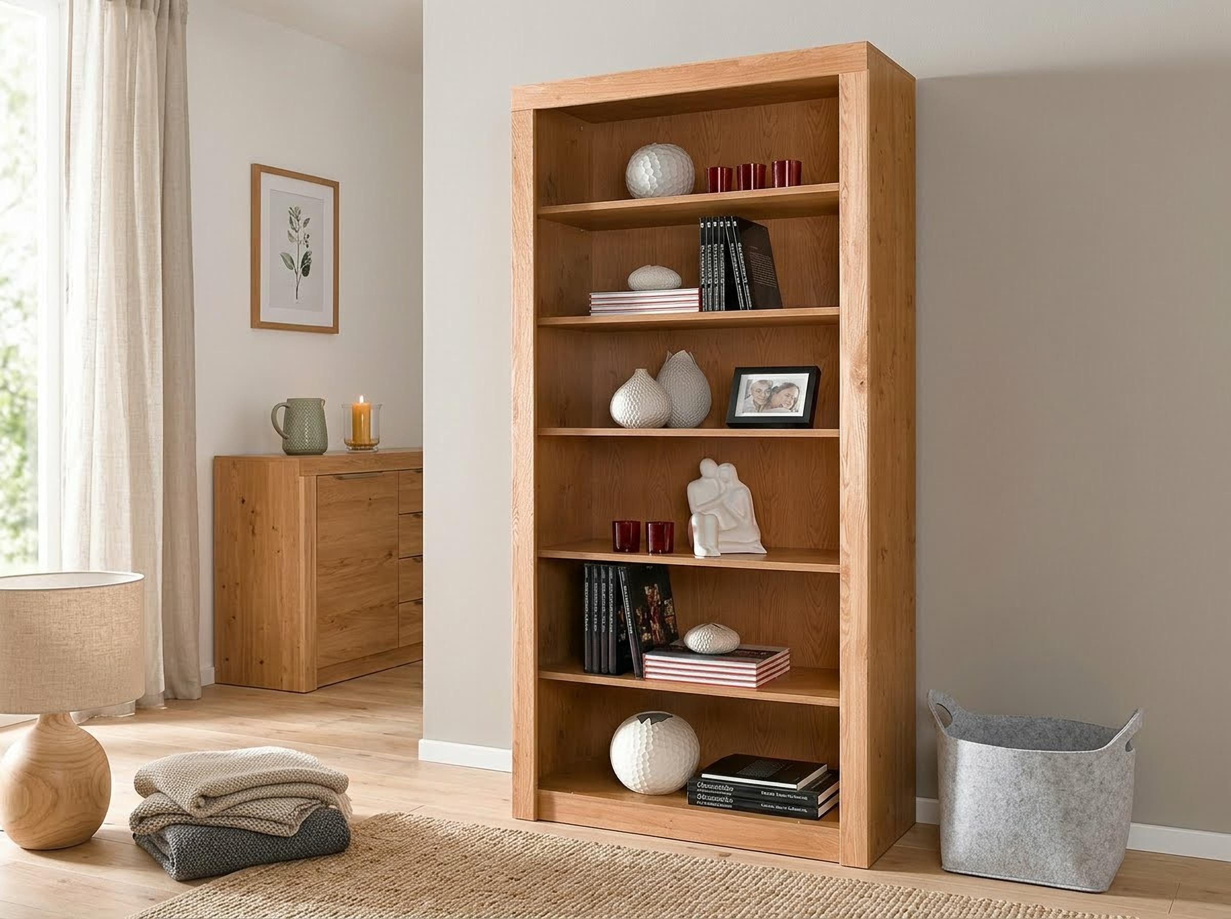 VOGL Möbelfabrik Bücherregal Toronto, in 2 Höhen, Breite 90 cm, teilmassiv, Made in Germany