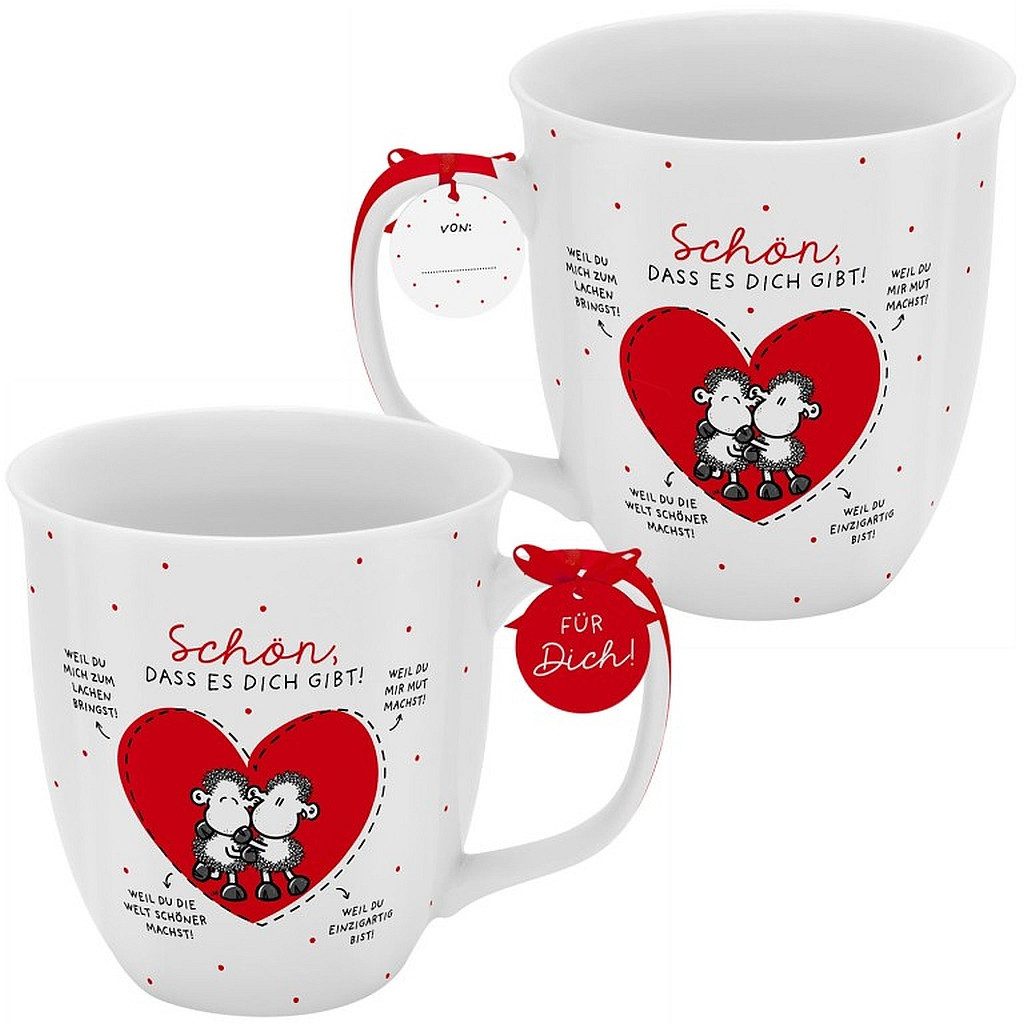 Sheepworld Tasse Tasse Tee- Kaffeetasse Kaffeebecher 40cl Geschenk Sheepworld Grande, Material: Porzellan