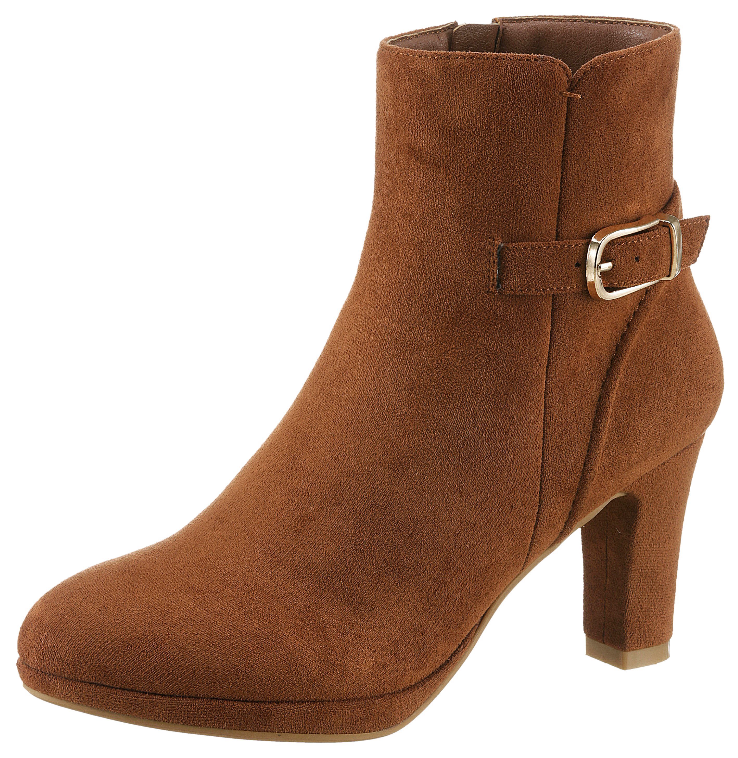 Aniston SHOES Stiefelette, Reißverschluss-Stiefelette, Trichterabsatz - günstig online kaufen