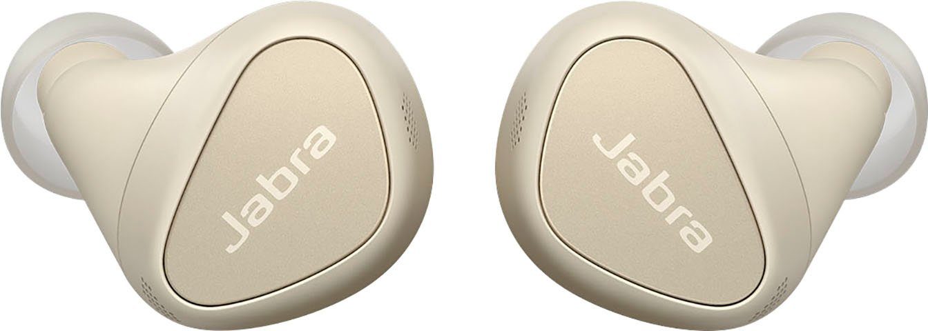 Jabra Elite 5 wireless In-Ear-Kopfhörer (Active Noise Cancelling (ANC), Alexa, Google Assistant, Siri, Bluetooth, mit hybrider aktiver Geräuschunterdrückung (ANC) Gold/beige