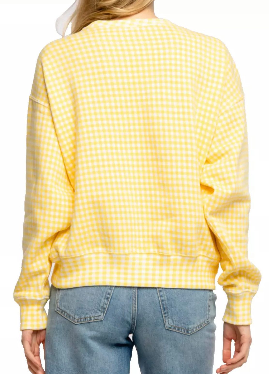 Polo Ralph Lauren Sweatshirt Relaxed Fit Karo Gingham Check Pullover Elastischer gerippter Saum und Bündchen