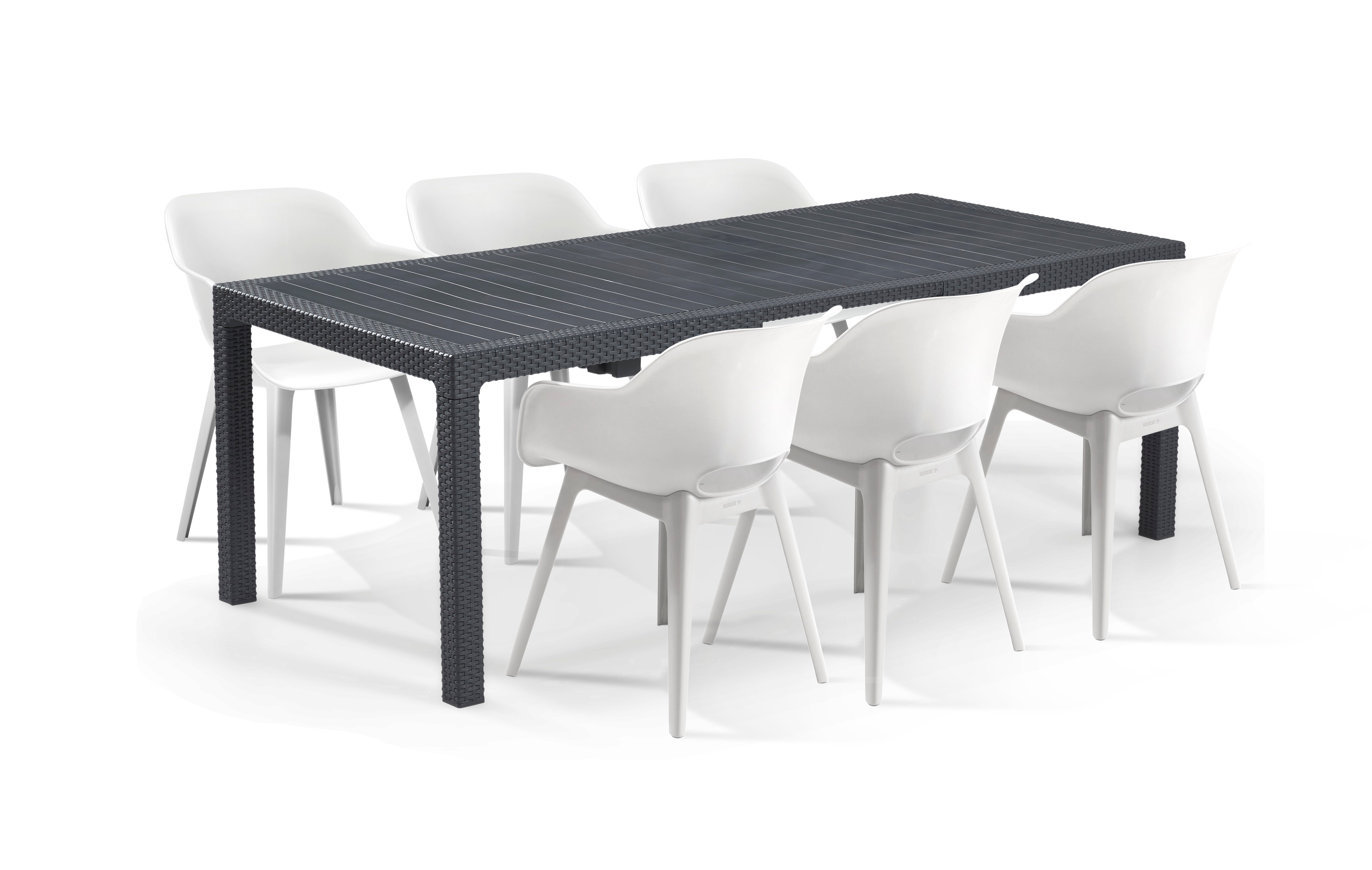 Allibert Gartenmobelset Allibert Diningset Akola Symphony 7 Tlg Stuhl Weiss Tisch Anthrazit 7 Tlg Online Kaufen Otto