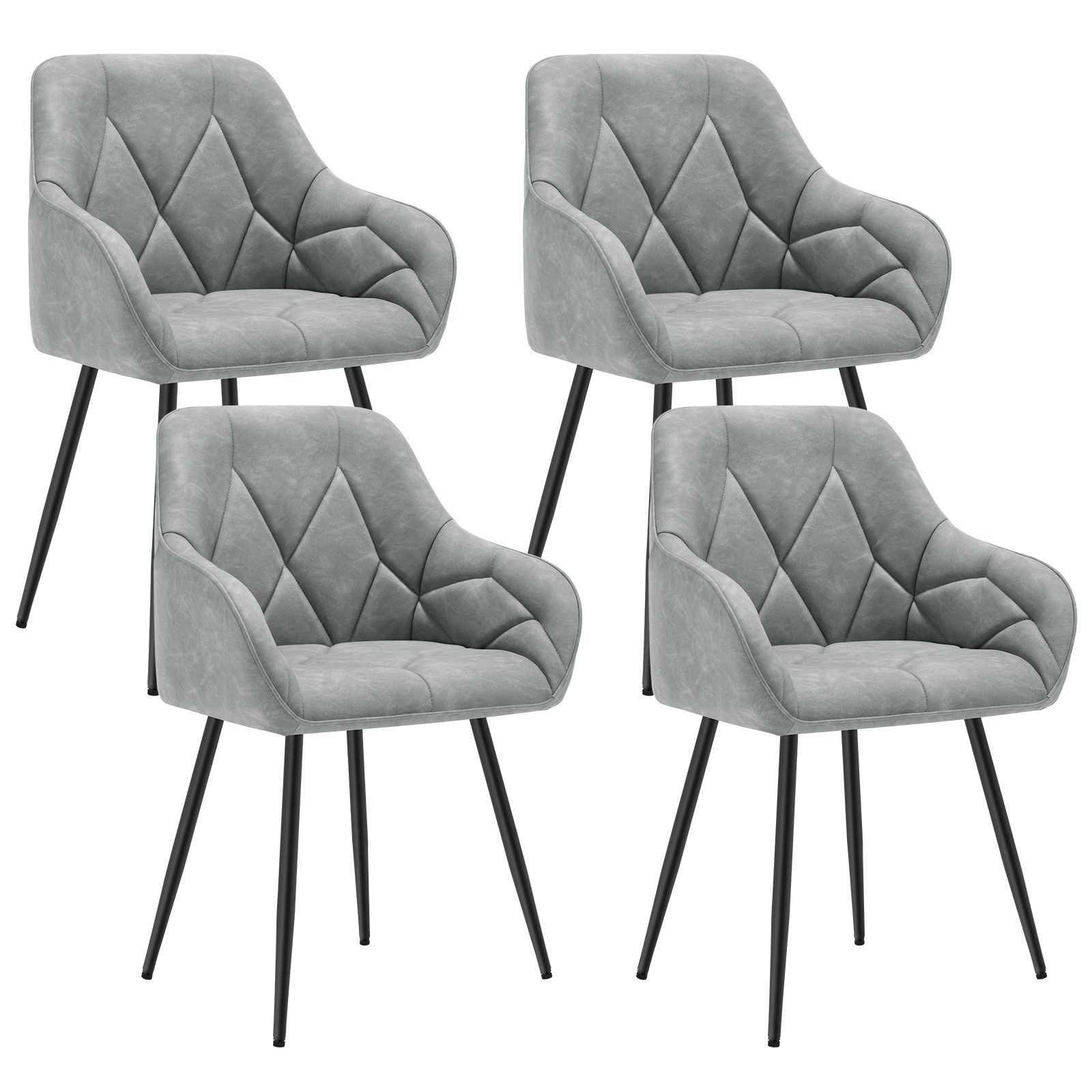Woltu 4-Fußstuhl (Set, 4 St), Esszimmerstühle ergonomischer aus Kunstleder