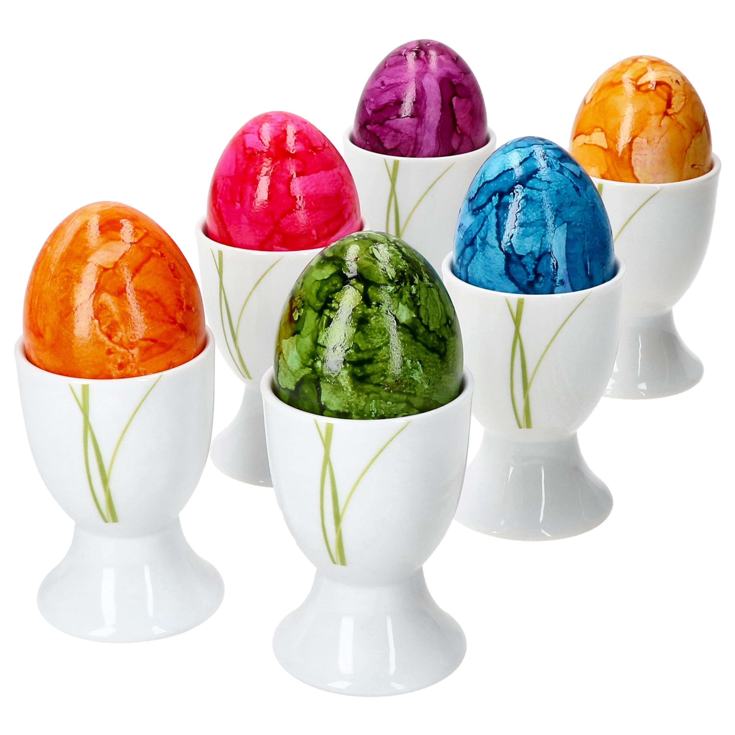 Bali Porzellan Easter van Eierbecher Eierständer Grashalm Eierhalter Well 6x Eierbecher