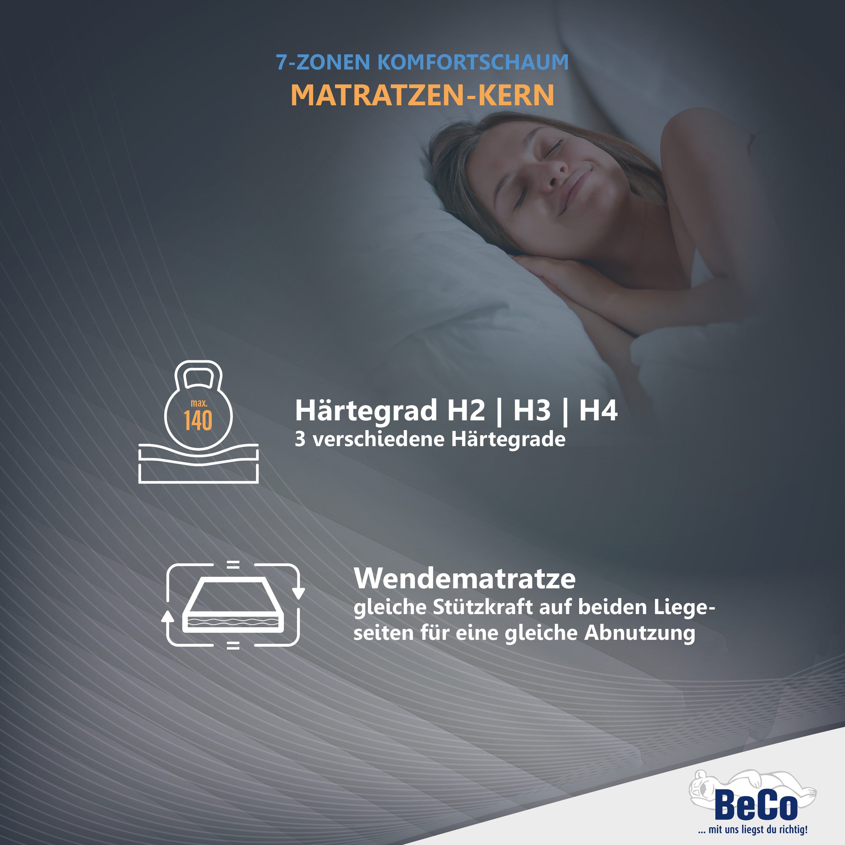 Komfortschaummatratze Double Deluxe Matratze 20, Matratze in 90x200 cm und weiteren Größen, Beco, 20 cm hoch, Matratze vom TÜV Süd getestet*, über 2.000 5-Stern – Bild 3 von 5