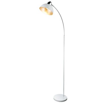 etc-shop LED Bogenlampe, Leuchtmittel nicht inklusive, Bogen Leuchte Wohn Schlaf Zimmer Beleuchtung Blattsilber Chrom