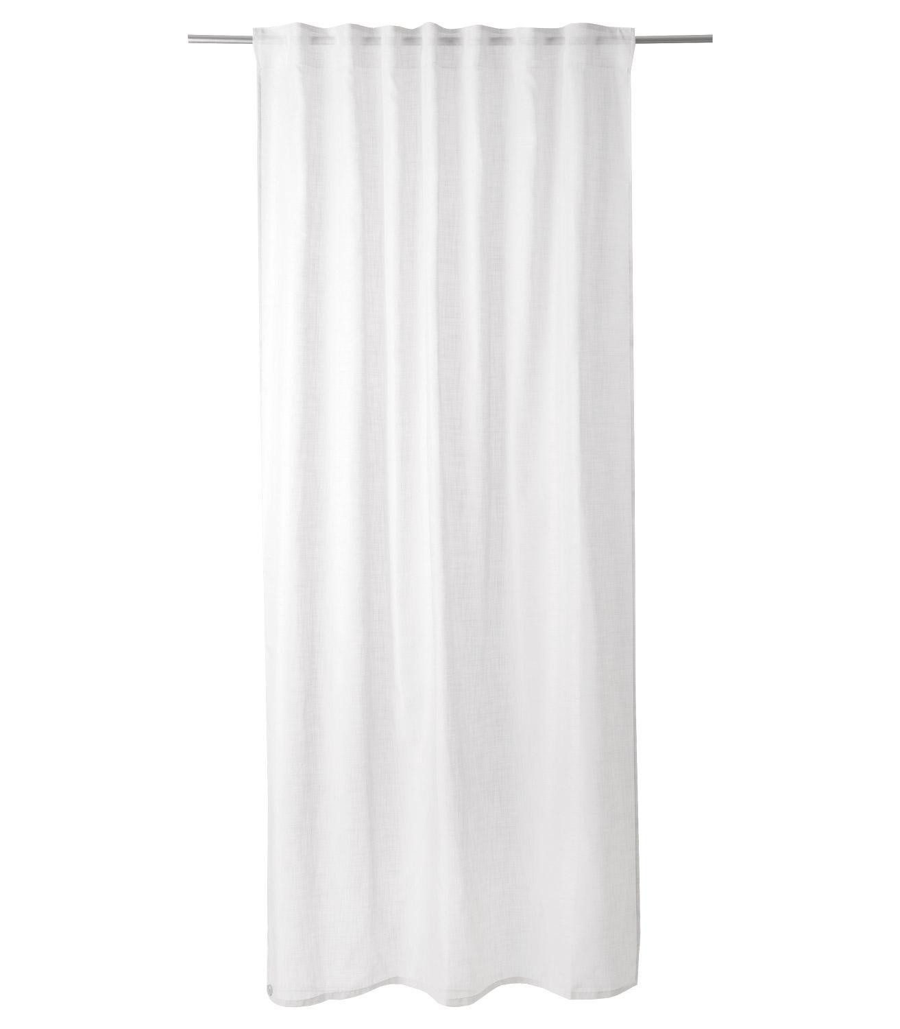 Home4You Vorhang, 140 x 245 cm, Weiß, Unifarben, (1 St), verdeckte Schlaufen, halbtransparent, Polyester