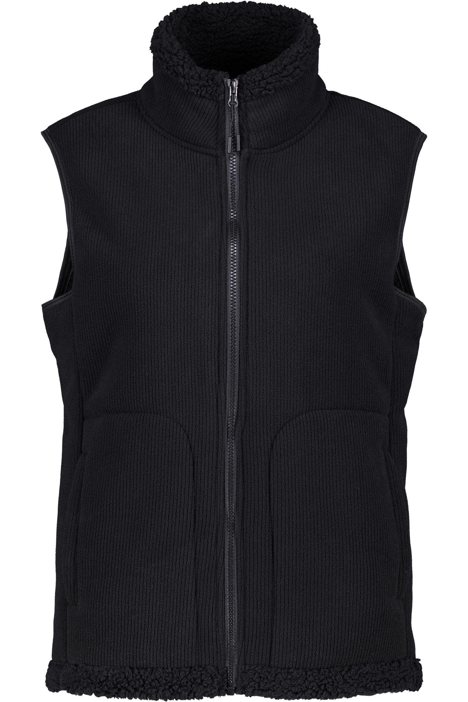 Alife & Kickin Fellimitatweste Damen EstherAK T Fellimitatweste, Weste Gerippte Strickoptik mit Stehkragen und Eingrifftaschen