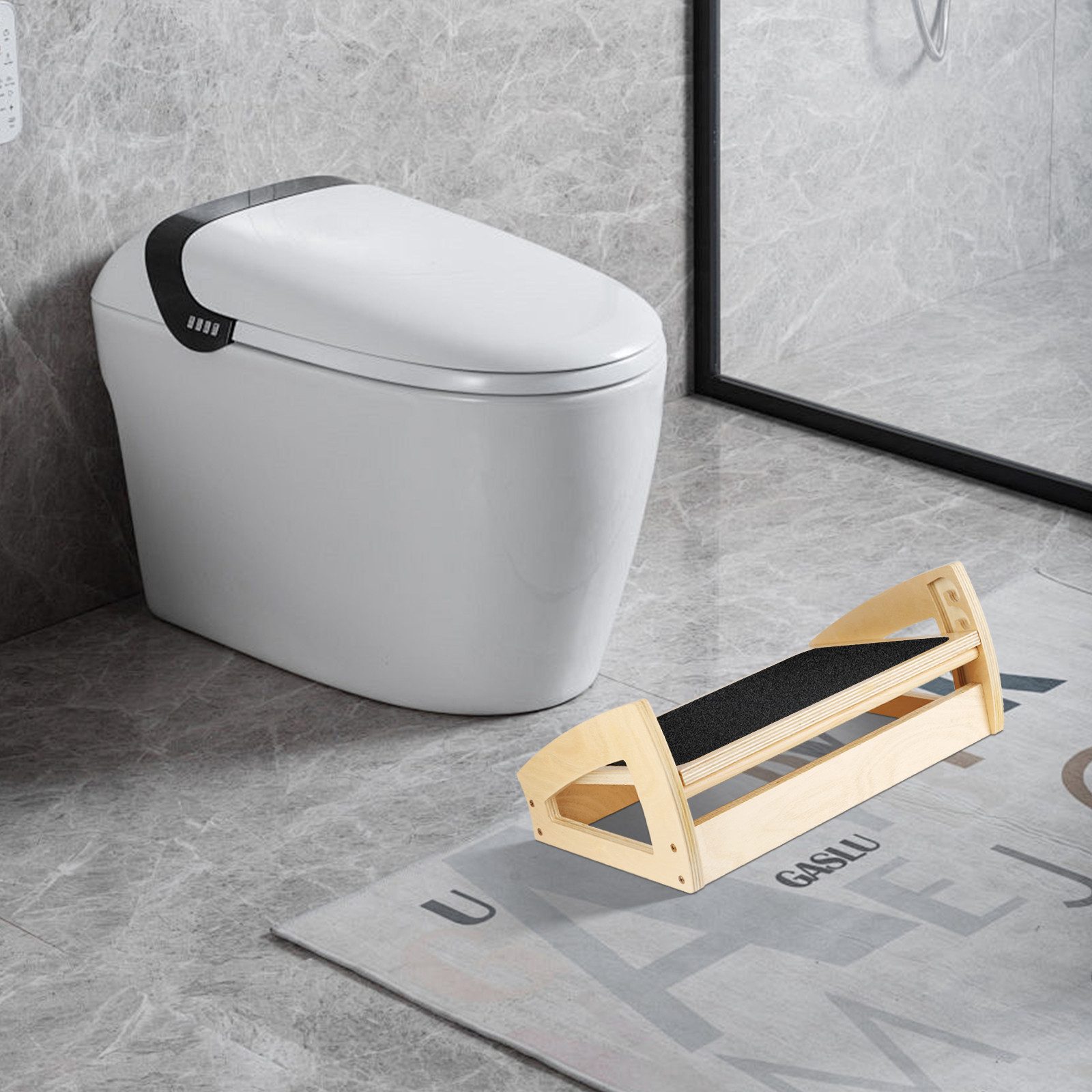 JEOBEST Tritthocker Einstufiger Hocker für Erwachsene, Verstellbarer, mit Rutschfester Gummi-Trittfläche – Bild 4 von 5