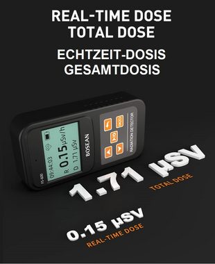 Bosean FS-600 Geigerzähler Radiation Detector Strahlungsmessgerät Gefahrenmeldeanlage (LCD-Display, erfasst Röntgen- Beta- Gamma - Strahlung)