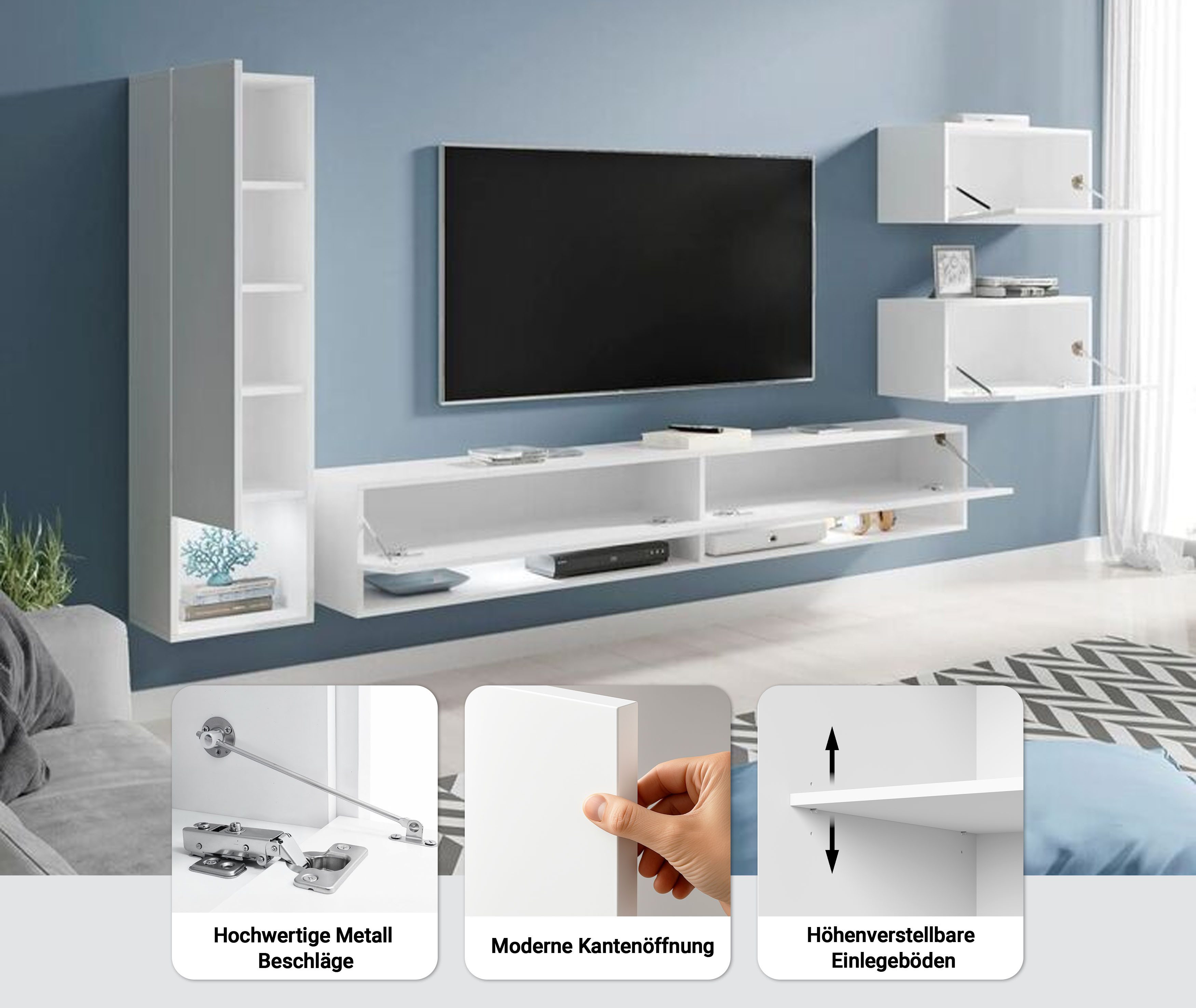 Home affaire Wohnwand Amadeo, (Set, 4-St)