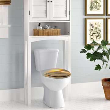 HOUROC WC-Sitz toilettendeckel, WC Sitz (WC Sitz mit Absenkautomatik,Toilettensitz Motiv, Toilettendeckel, Stable Klodeckel Hochwertige Qualität Toilettenbrille,Antibakteriell Oval)