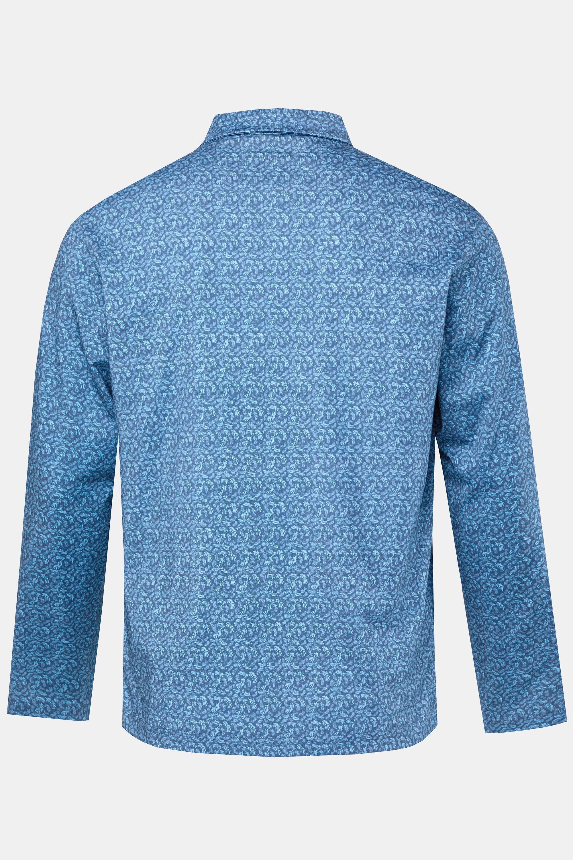 Boston Park Poloshirt Langarm-Poloshirt florales Muster