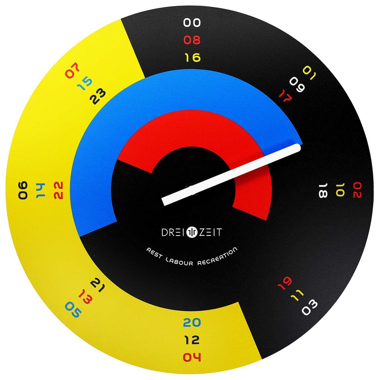 ONZENO Wanduhr THE EFFECTIVE. 35x35x3 cm (handgefertigte Design-Uhr)