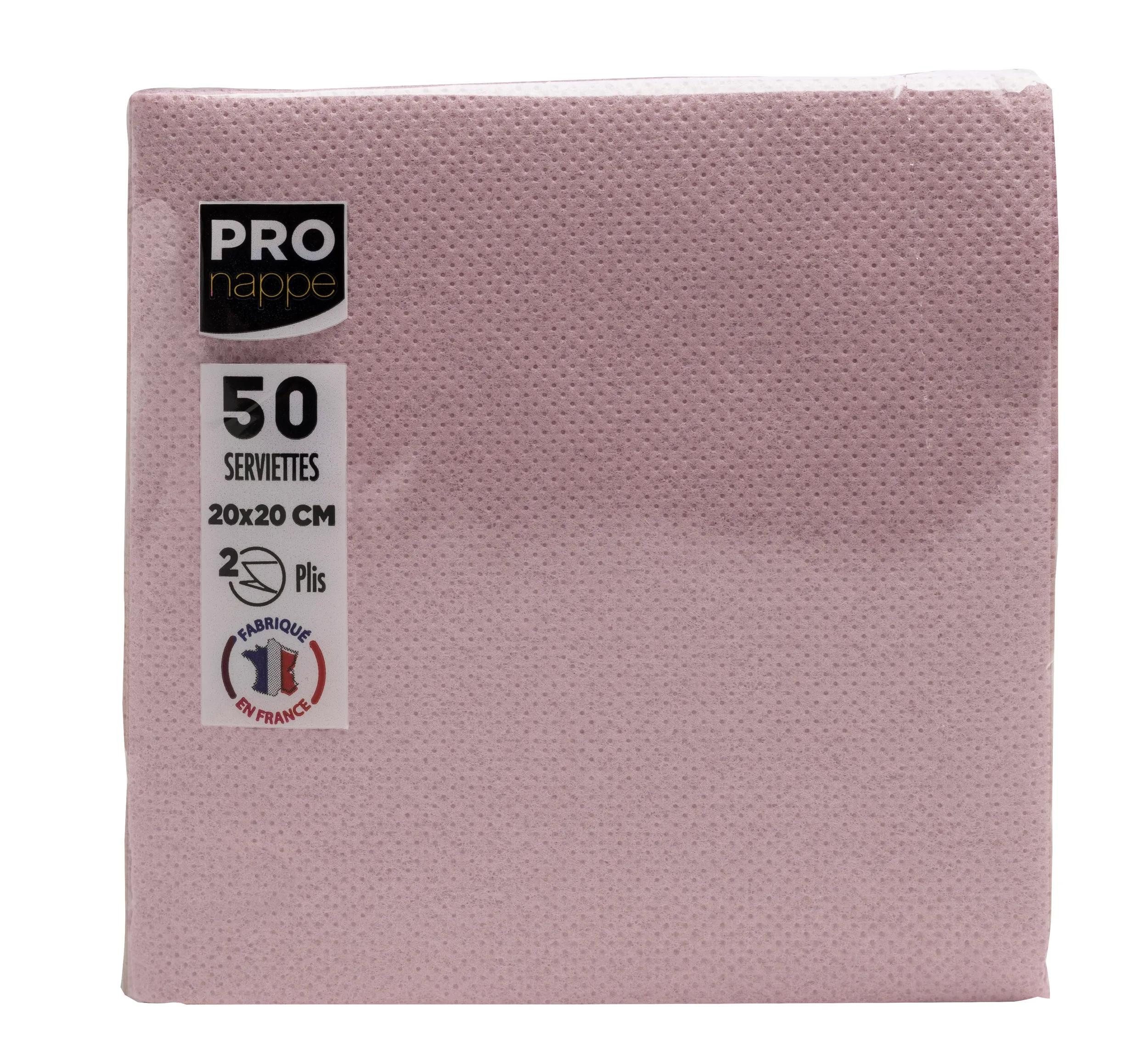 PROnappe Tischband 16x Pack 50 Cocktail-Servietten 2-lagig 20x20cm Altrosa SV622003I, Serviettes ouate micro gaufré