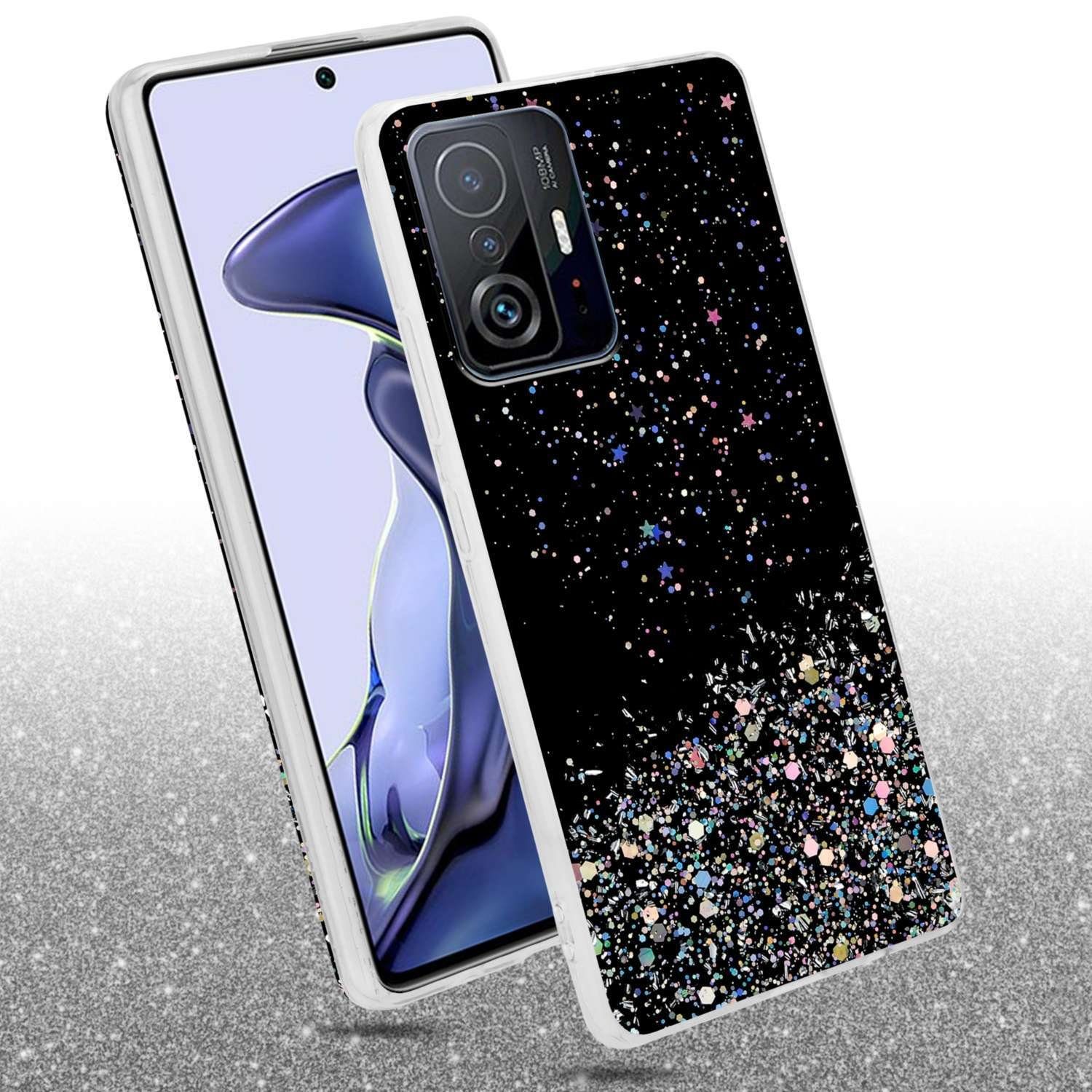 Cadorabo Handyhülle für Xiaomi 11T / 11T PRO Hülle Xiaomi 11T / 11T PRO, Flexible TPU Silikon Handy Schutzhülle - Hülle - mit Glitzer