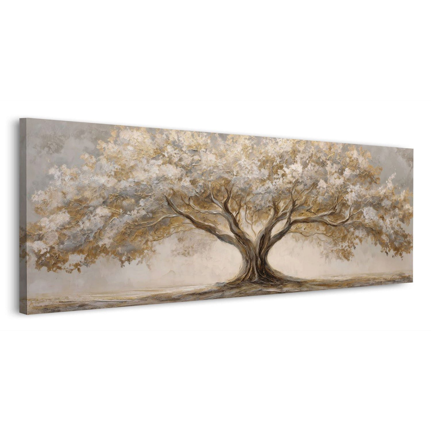 Artedinoi Leinwandbild Baum Landschaft goldene Blätter Natur Leinwandbild Wandbild Kunstdruck, Baum mit goldenen Blättern