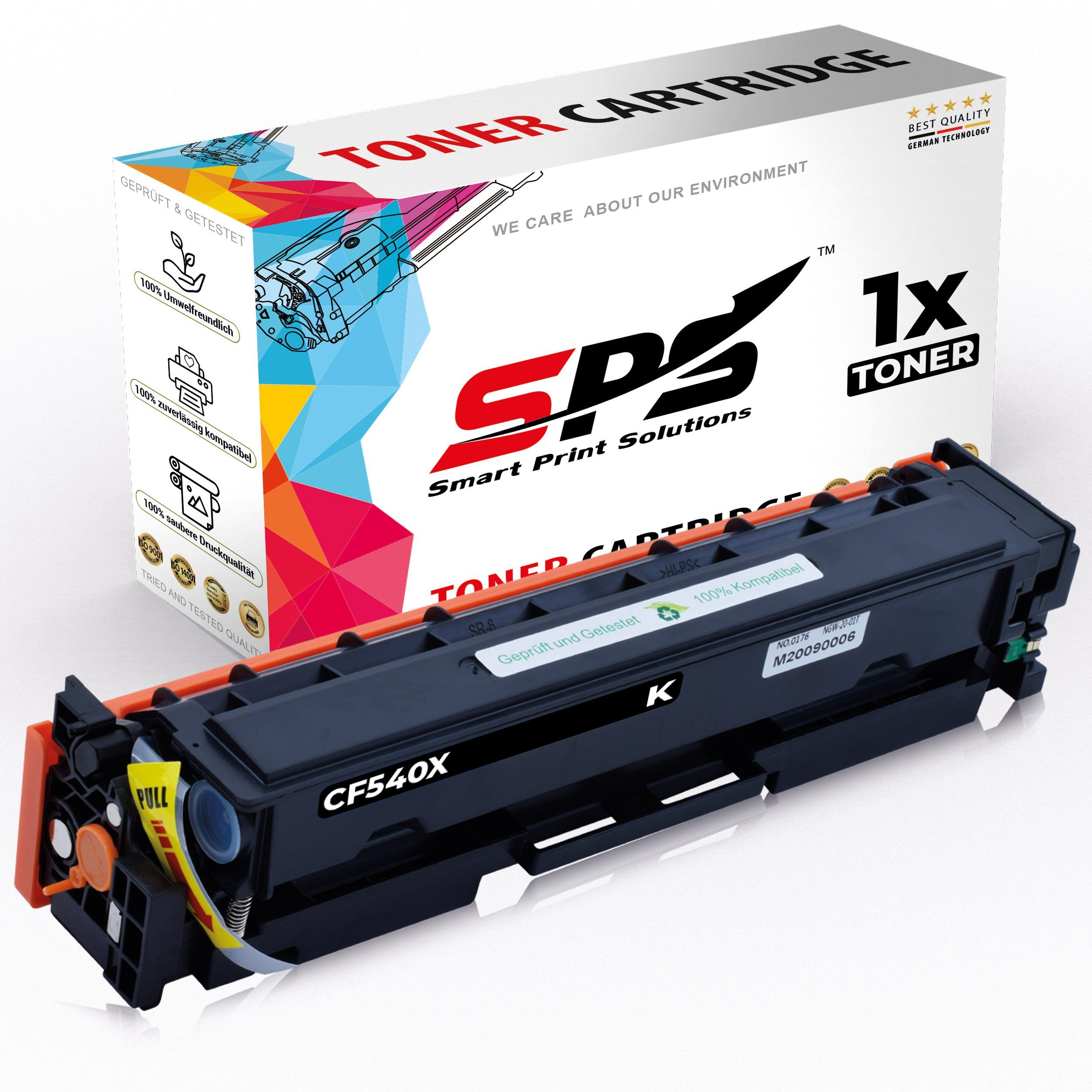 SPS Tonerkartusche Kompatibel für HP Color Laserjet Pro M254NW (T6B59, (1er Pack, 1-St., 1 x Toner (Für HP CF540X Schwarz)