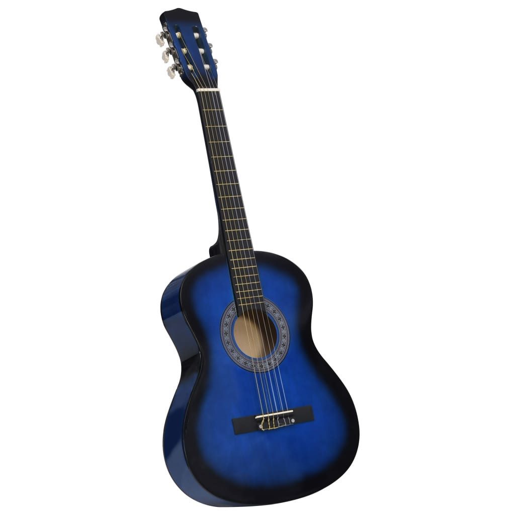 vidaXL Westerngitarre Klassikgitarre für Anfänger und Kinder Blau 3/4 36"