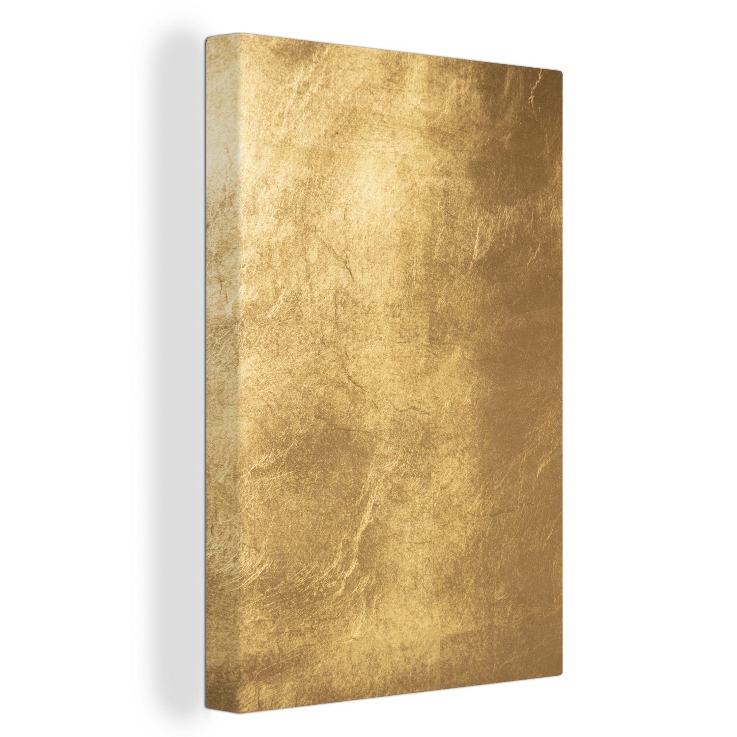 Leinwandbild Licht fällt auf eine goldene Wand